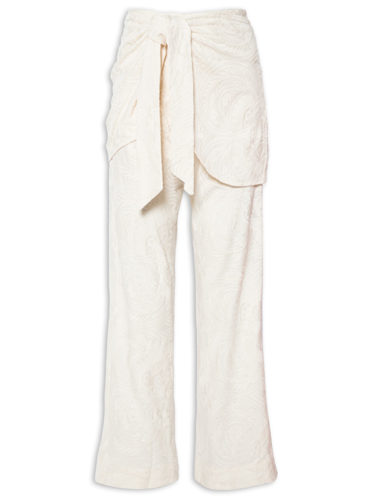 Calça Feminina Bordado Malta Bege Maria Filó