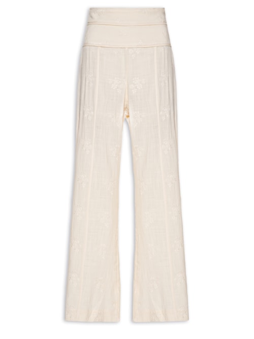 Calça Feminina Bordado Sigri - Off White