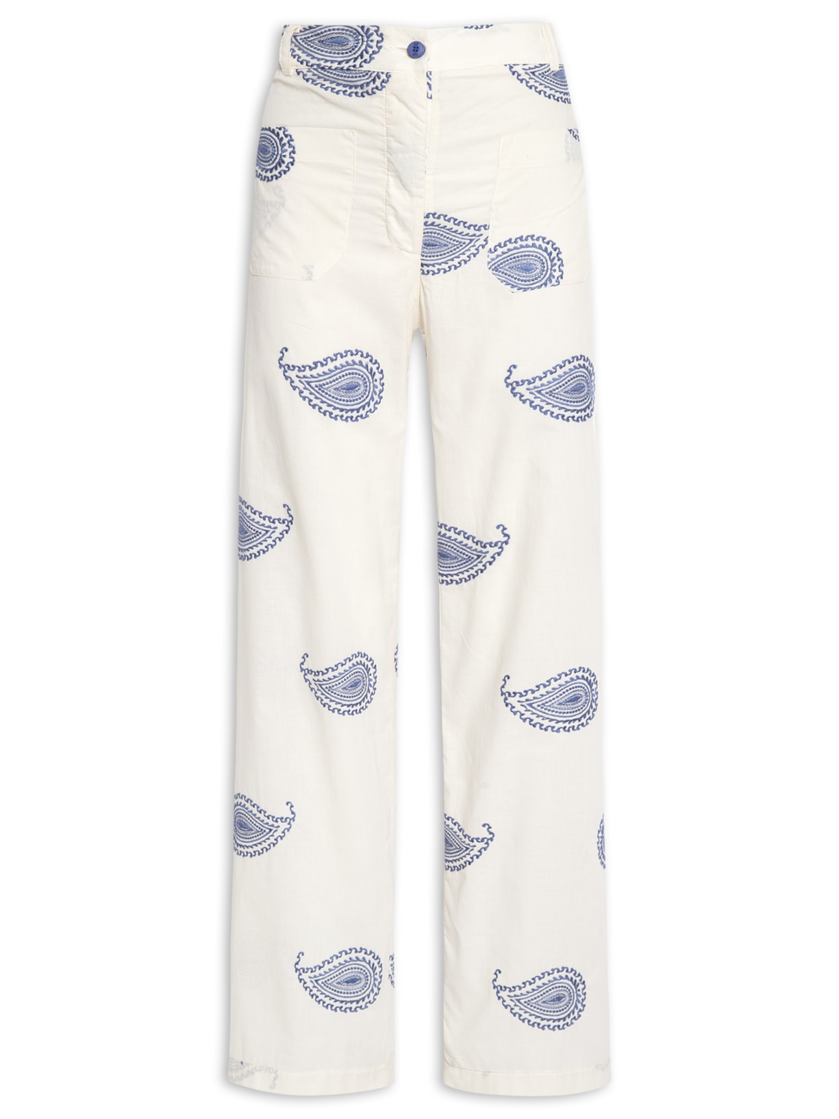 Calça Feminina Bordado Tulum - Azul