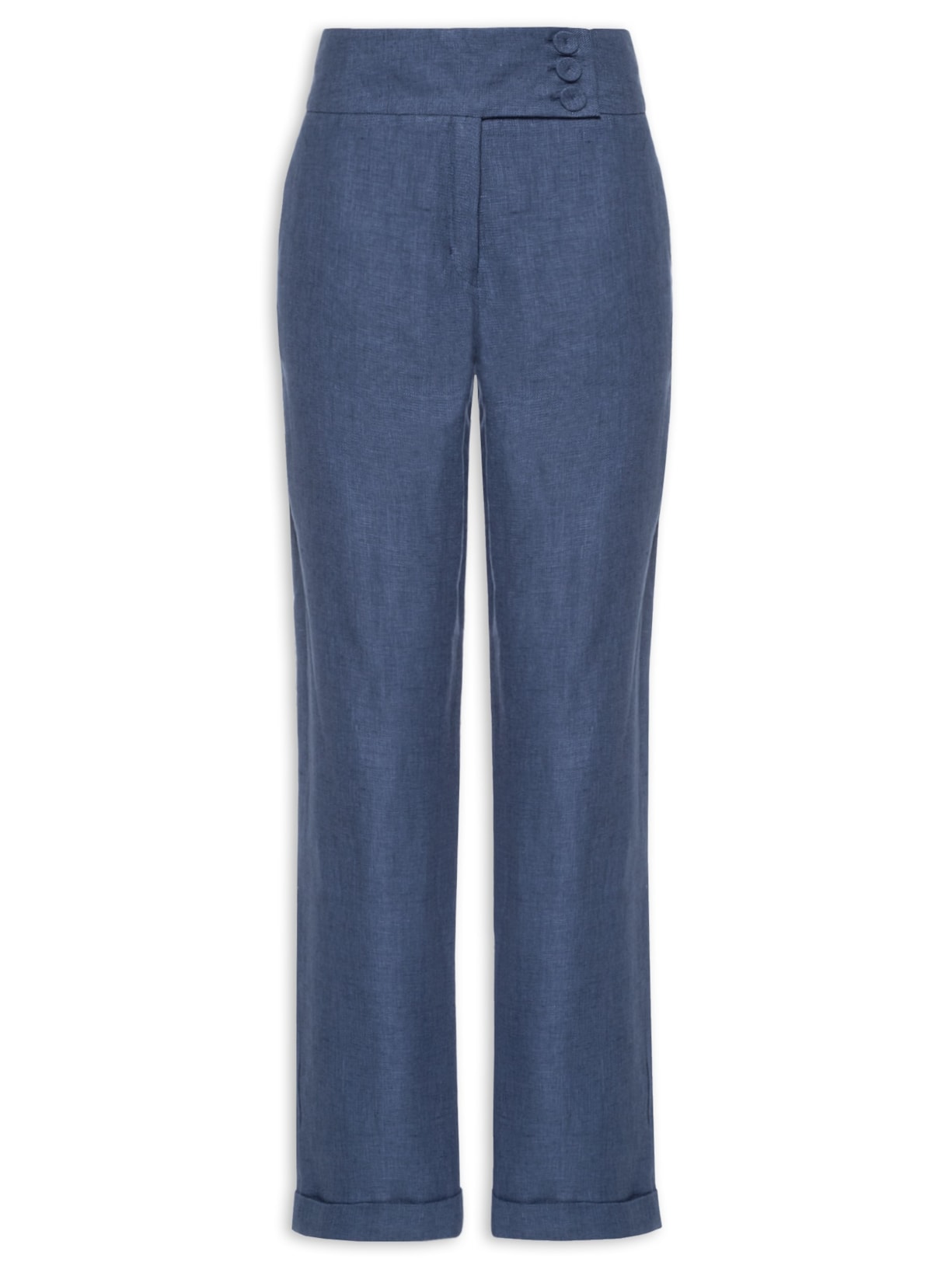 Calça Feminina Botões Azul Maria Filó
