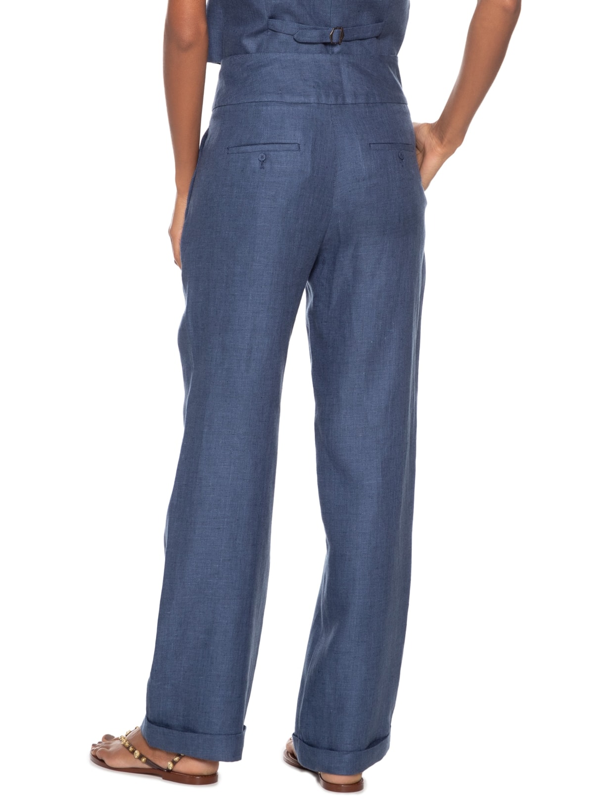 Calça Feminina Botões Azul Maria Filó