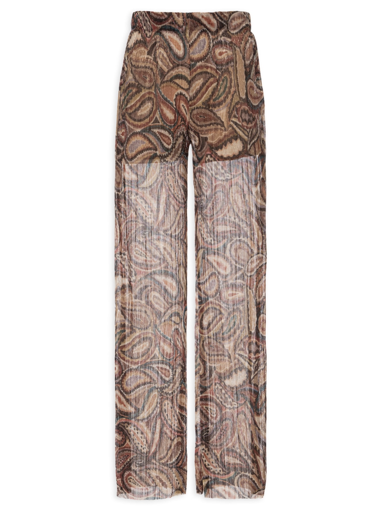 Calça Feminina Brilho Lurex Paisley - Marrom