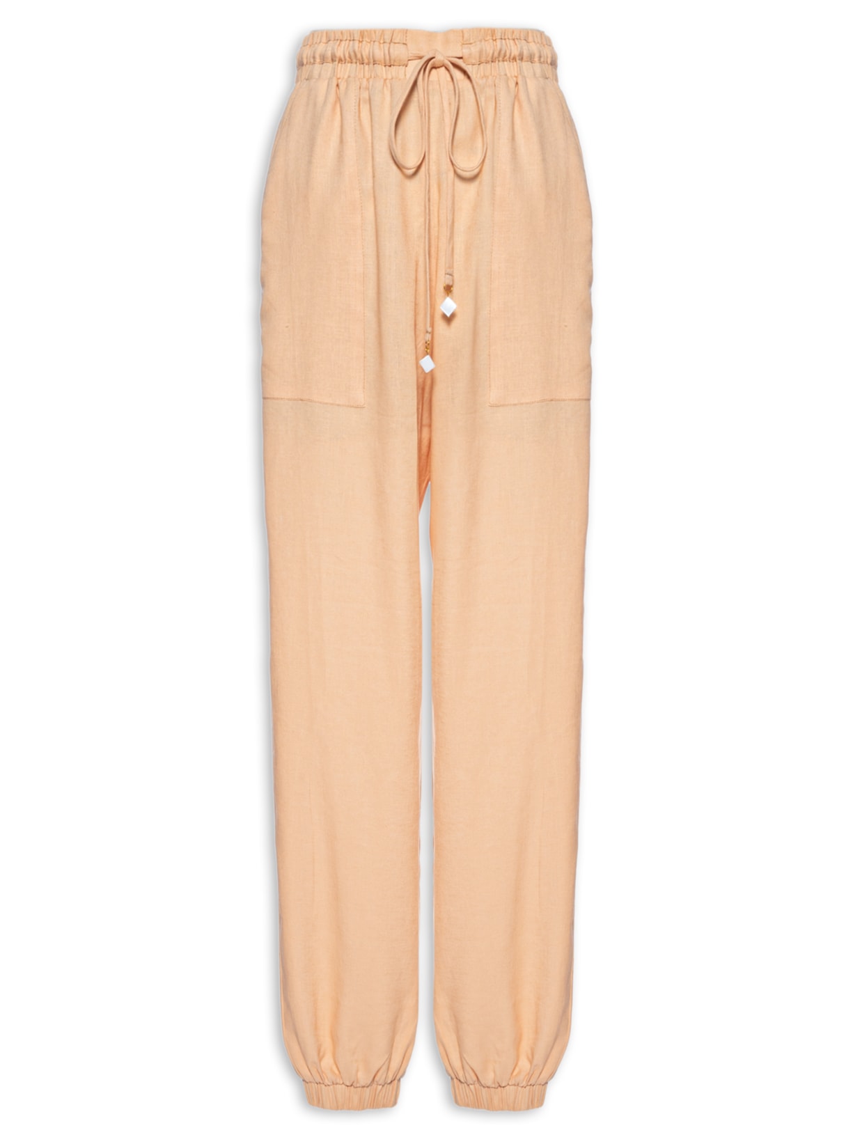 Calça Feminina Cadarço Cintura - Bege