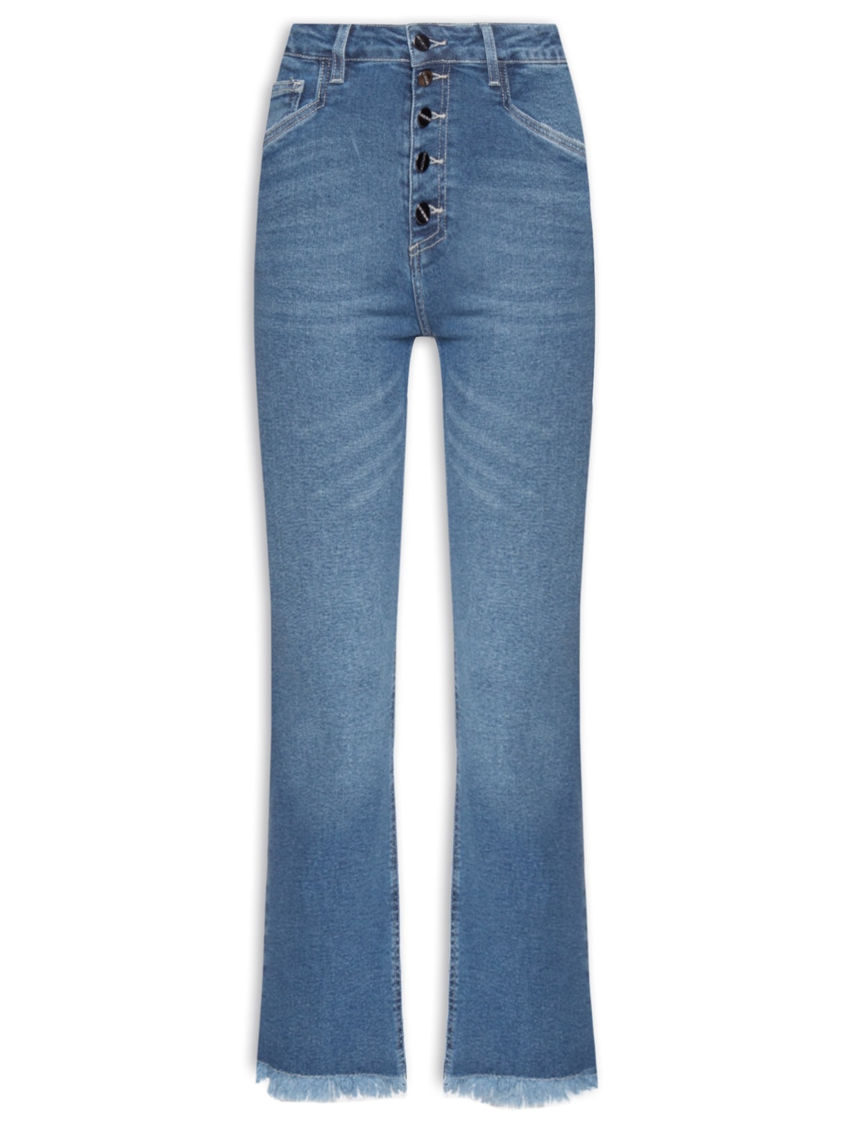 Calça Feminina Capri Boquinha Desfiada - Azul