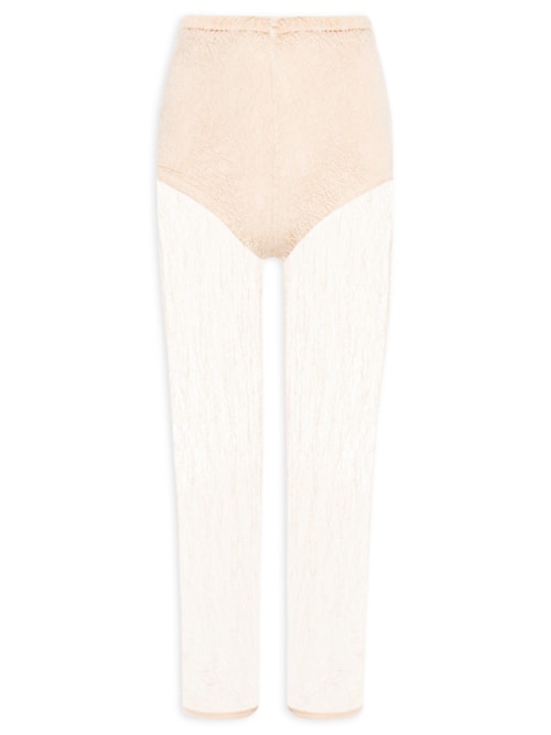 Calça Feminina Capri Em Renda - Bege