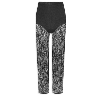 Calça Feminina Capri Em Renda - Preto