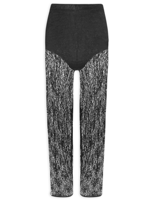 Calça Feminina Capri Em Renda - Preto