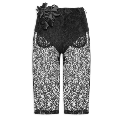 Calça Feminina Capri Renda - Preto