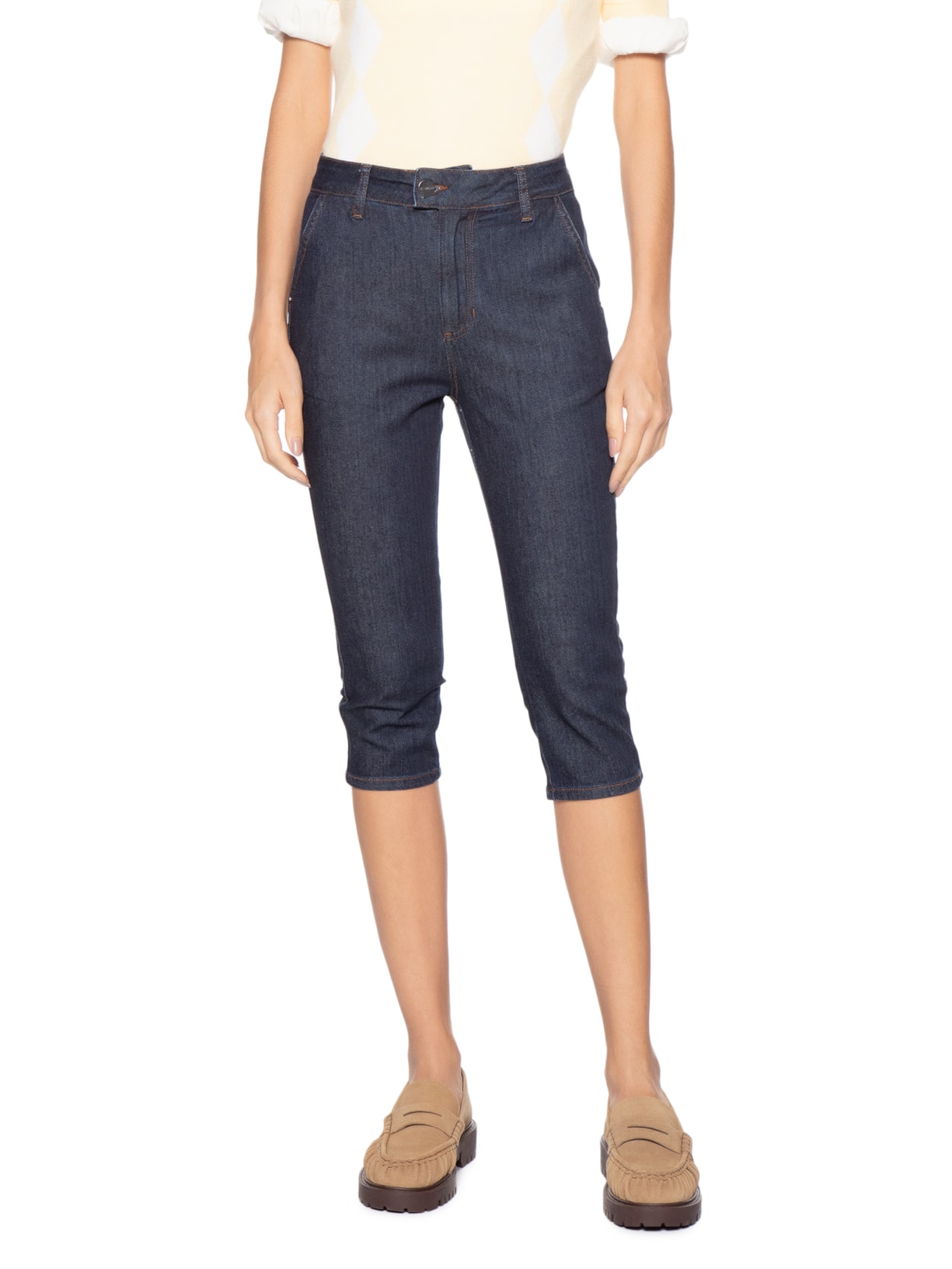 Calça Feminina Capri Tamy Azul Le Lis