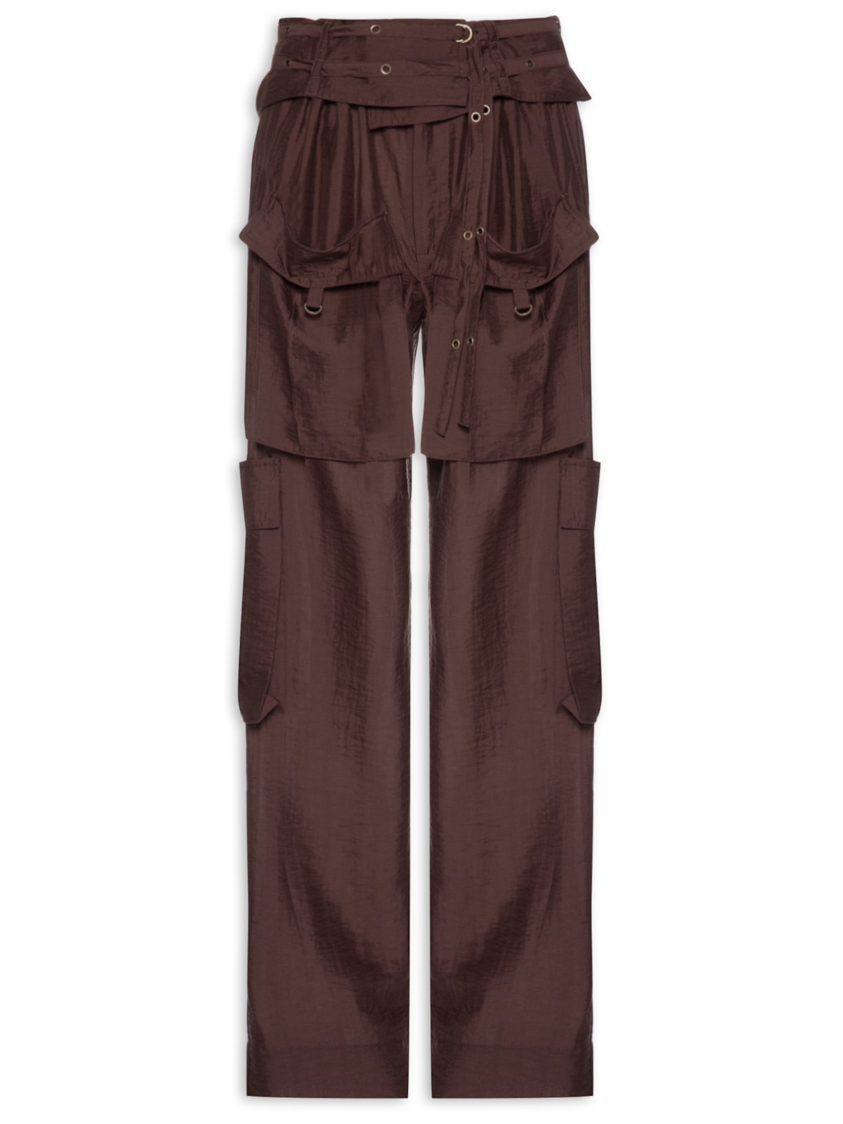 Calça Feminina Cargo Bolsos Marrom Animale