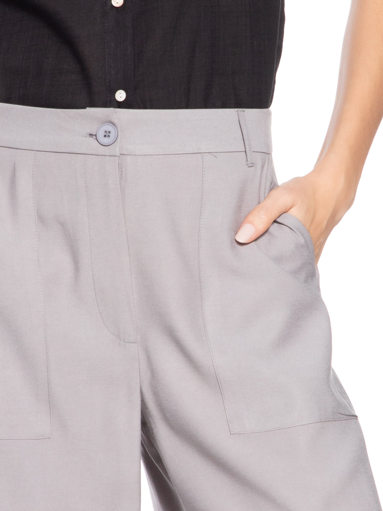 Calça Feminina Cargo Cinza Basiq