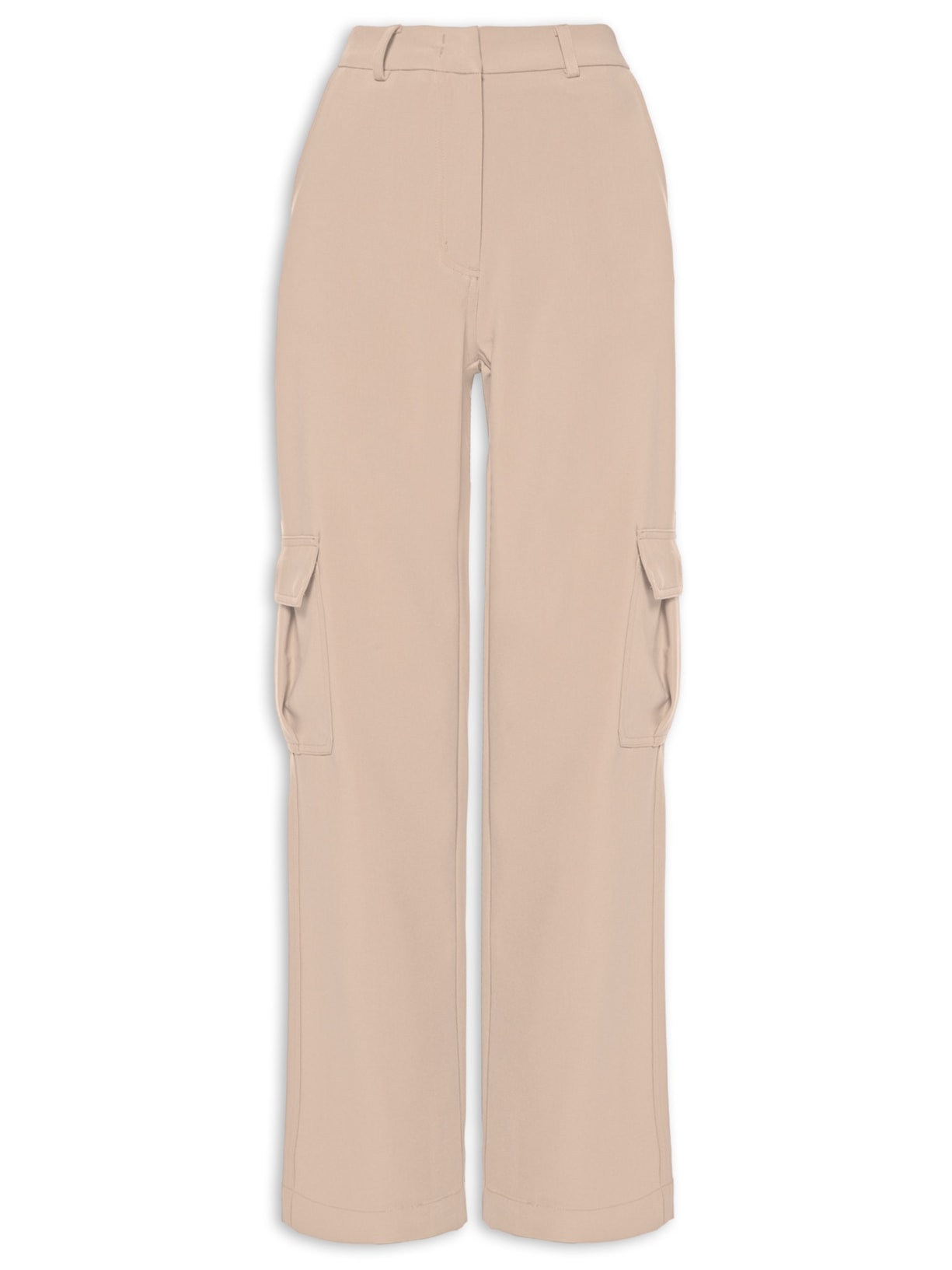 Calça Feminina Cargo Com Elástico - Bege