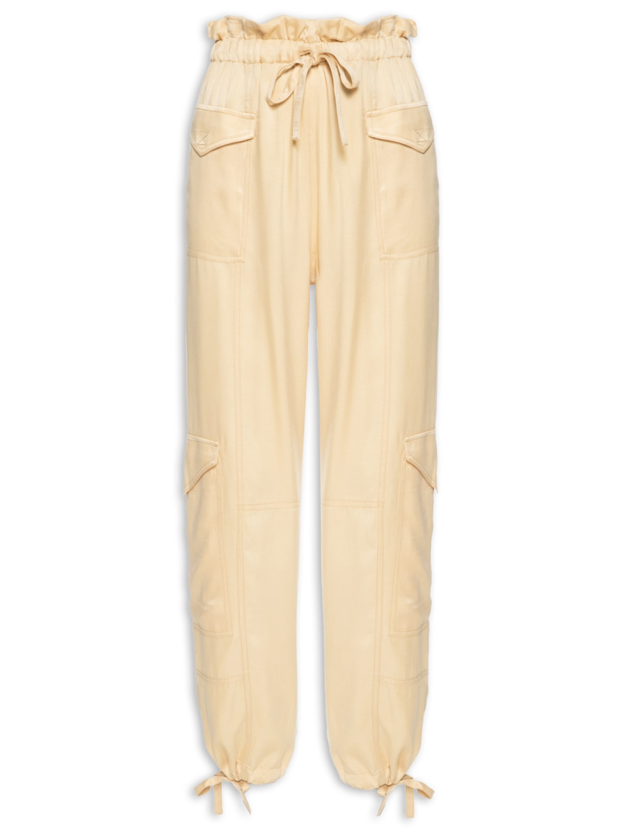 Calça Feminina Cargo Cupro - Bege