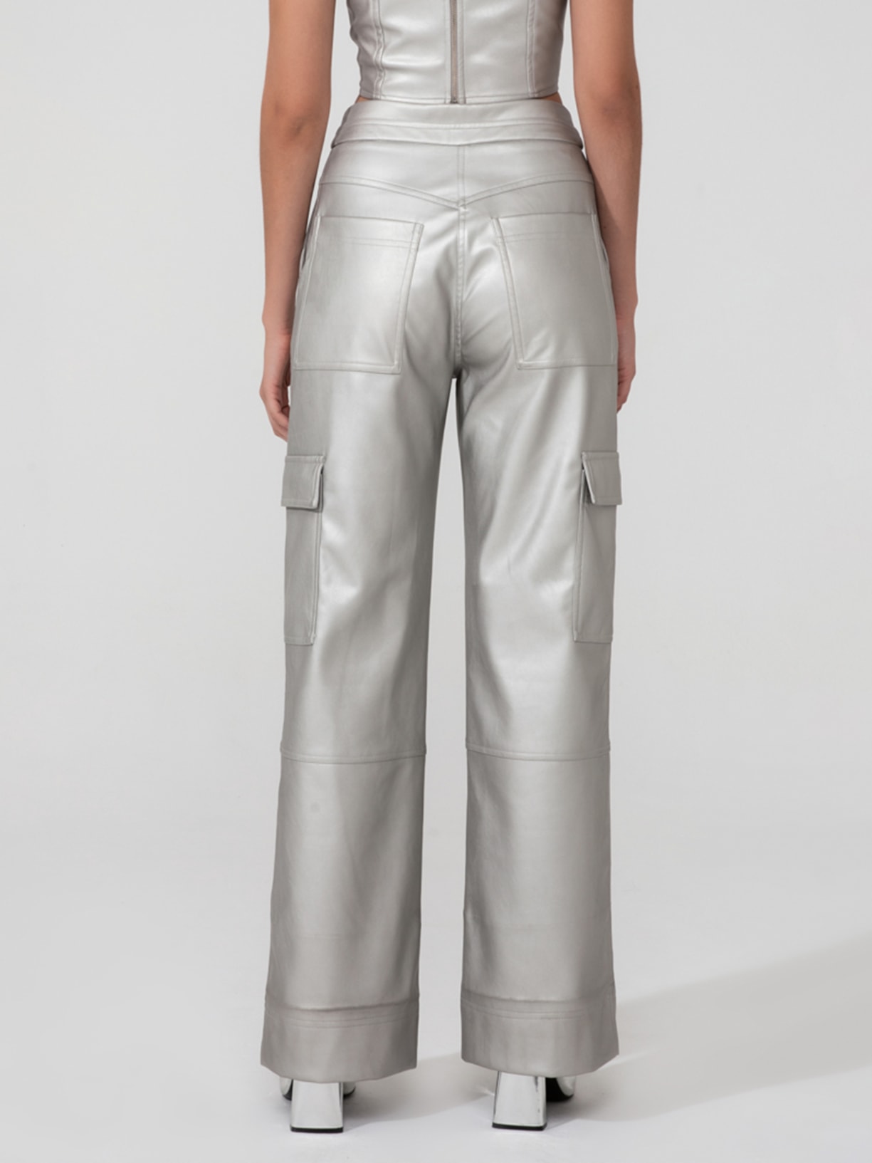 Calça Feminina Cargo Cyber Prata New Match