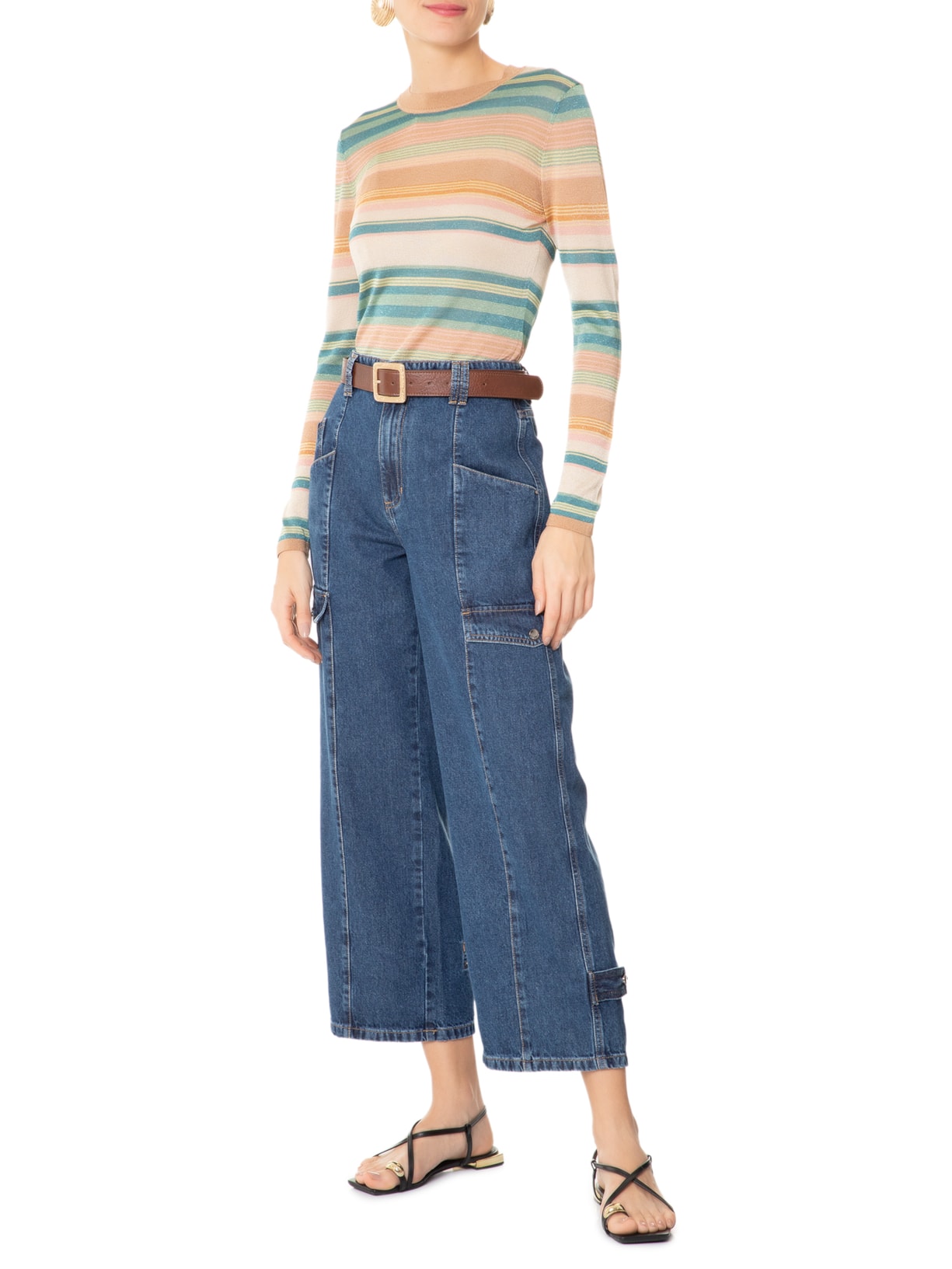 Calça Feminina Cargo Florence Azul Le Lis