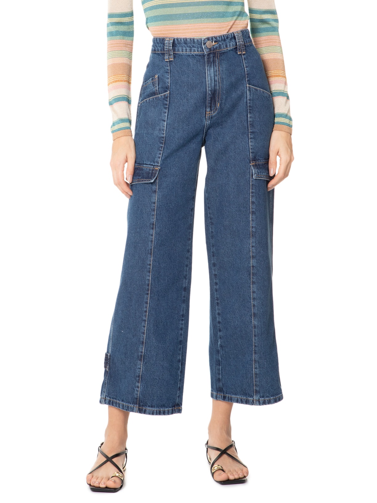 Calça Feminina Cargo Florence Azul Le Lis