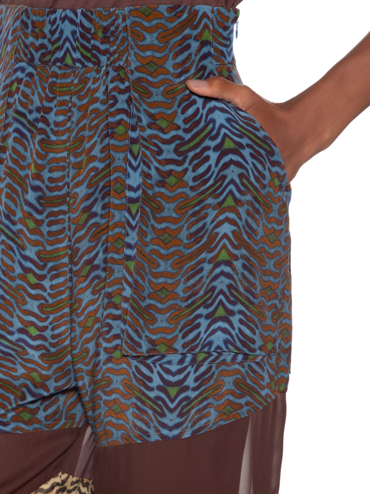 Calça Feminina Cargo Geo Tigre Animal Print Animale