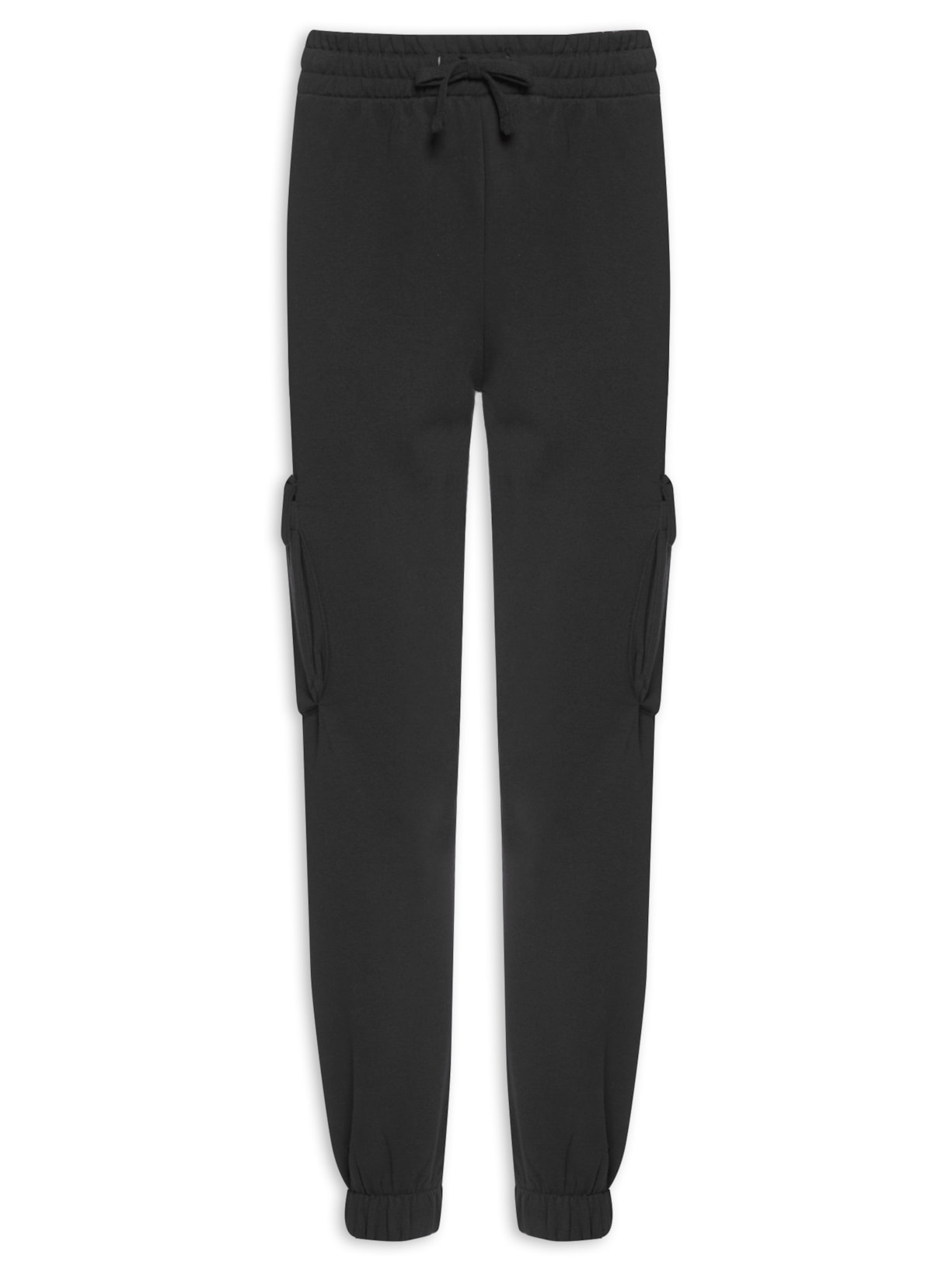Calça Feminina Cargo Moletom - Preto