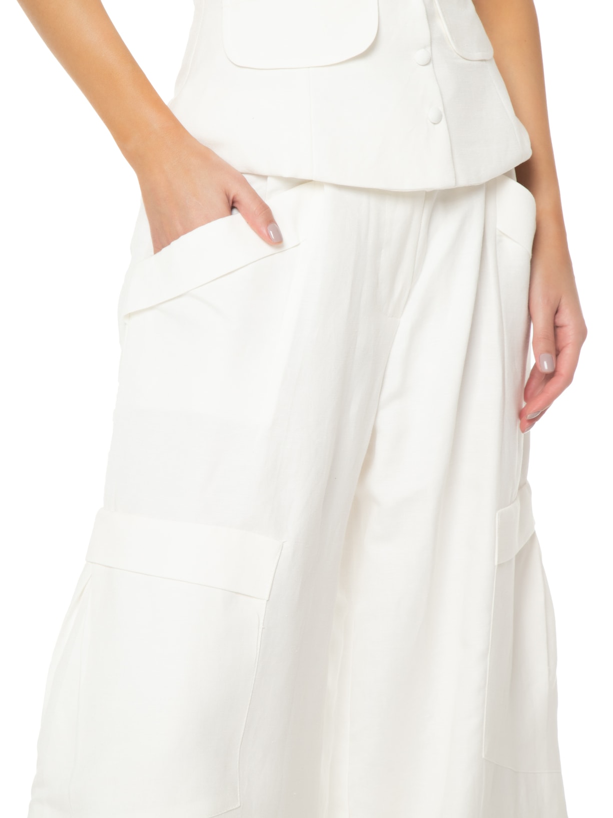 Calça Feminina Cargo Off White Ostra Brasil