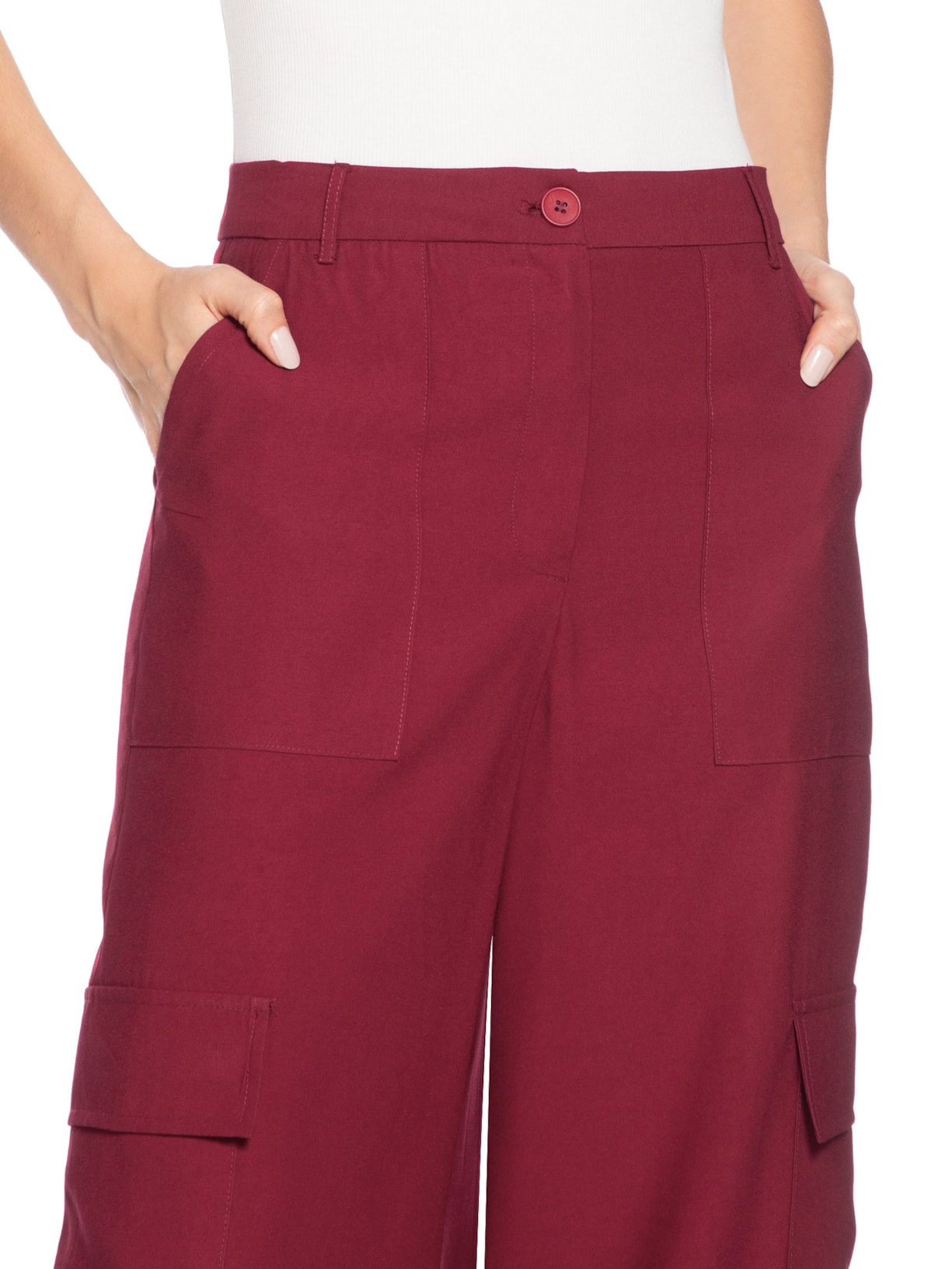 Calça Feminina Cargo Vermelho Basiq