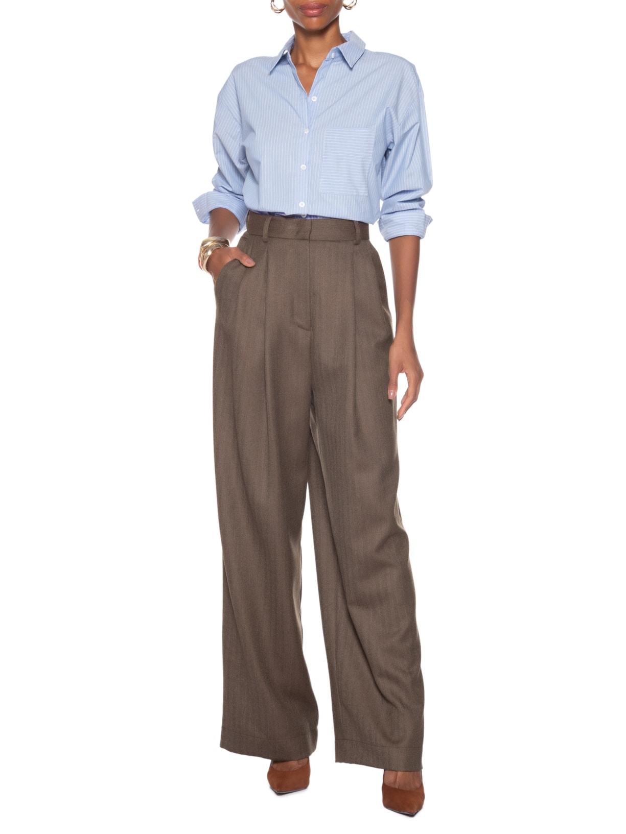 Calça Feminina Carmella Marrom Carol Bassi