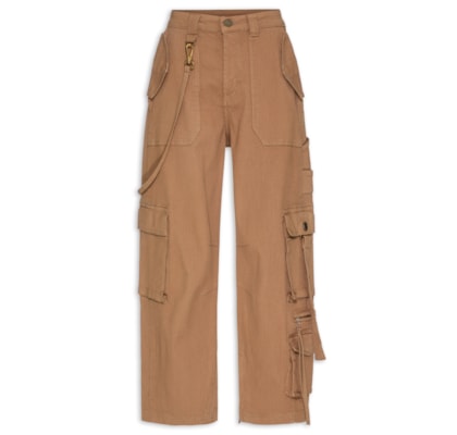 Calça Feminina Carol Sarja Canelada I26 - Bege