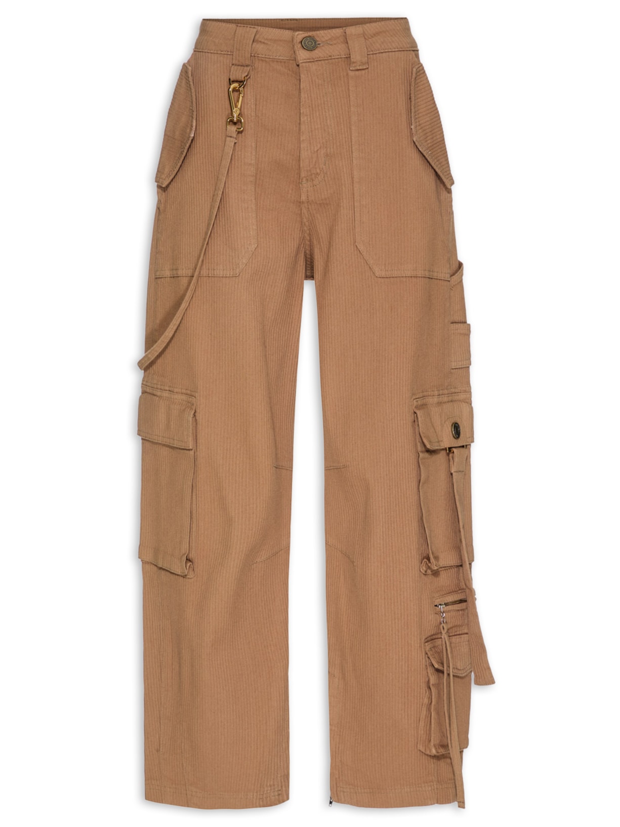 Calça Feminina Carol Sarja Canelada I26 - Bege