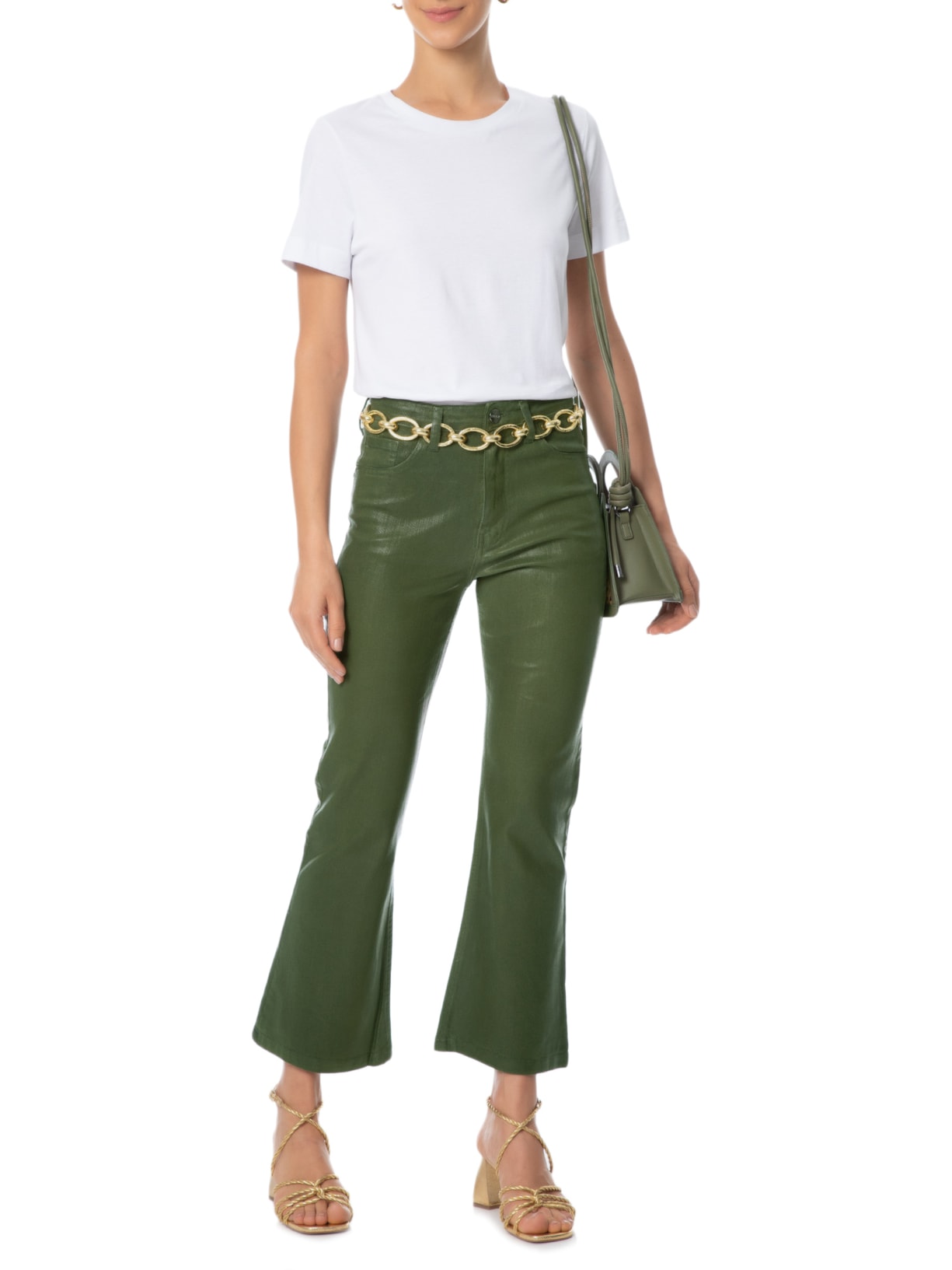 Calça Feminina Carolina Resinada Verde Le Lis