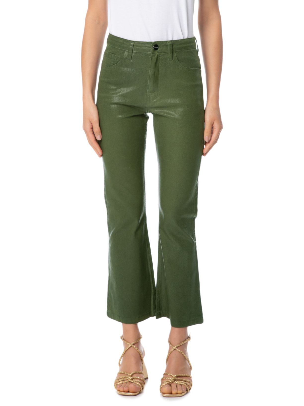 Calça Feminina Carolina Resinada Verde Le Lis