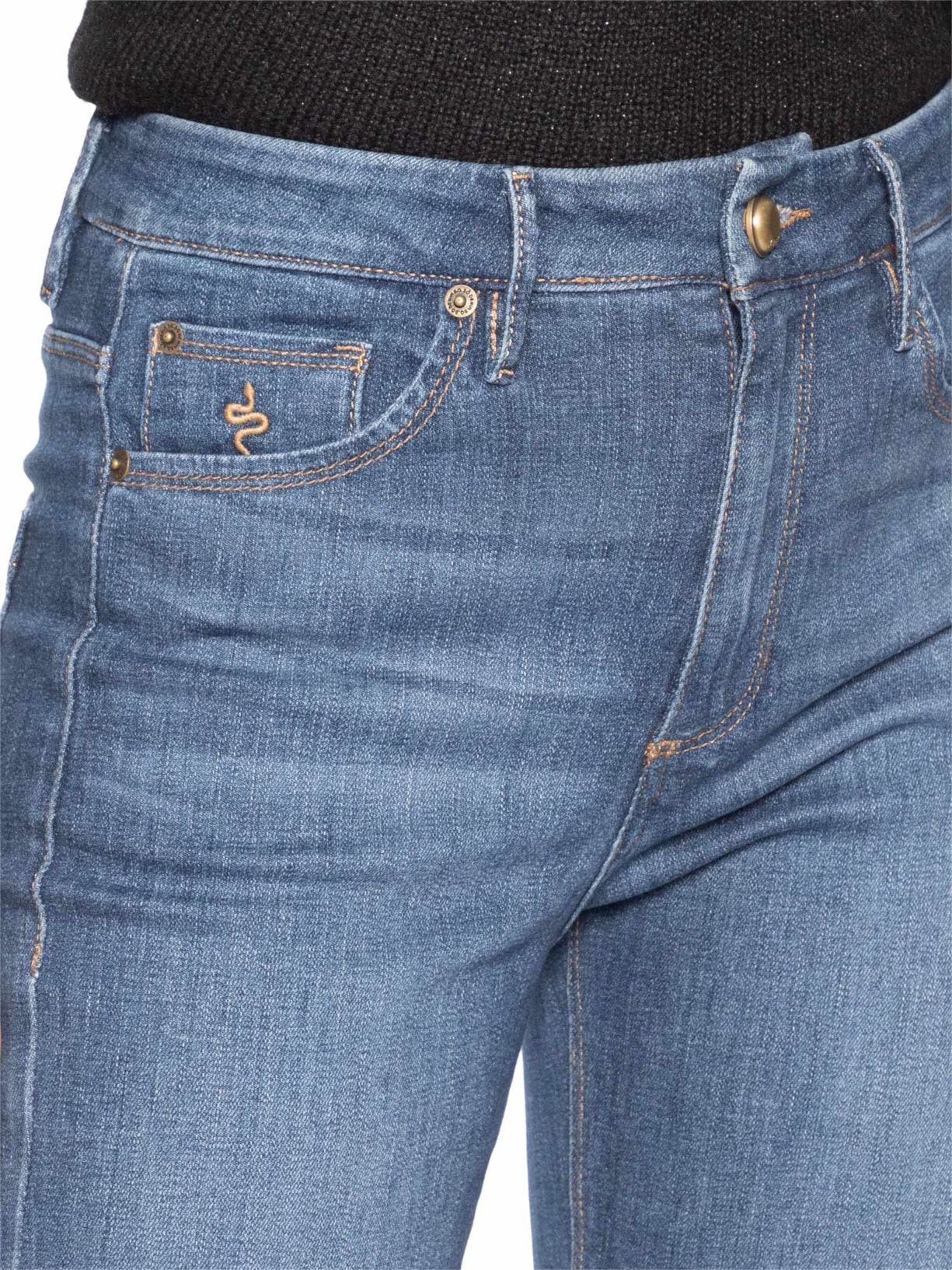 Calça Feminina Cecily Bootcut A Fio Denim Azul Bo.bô