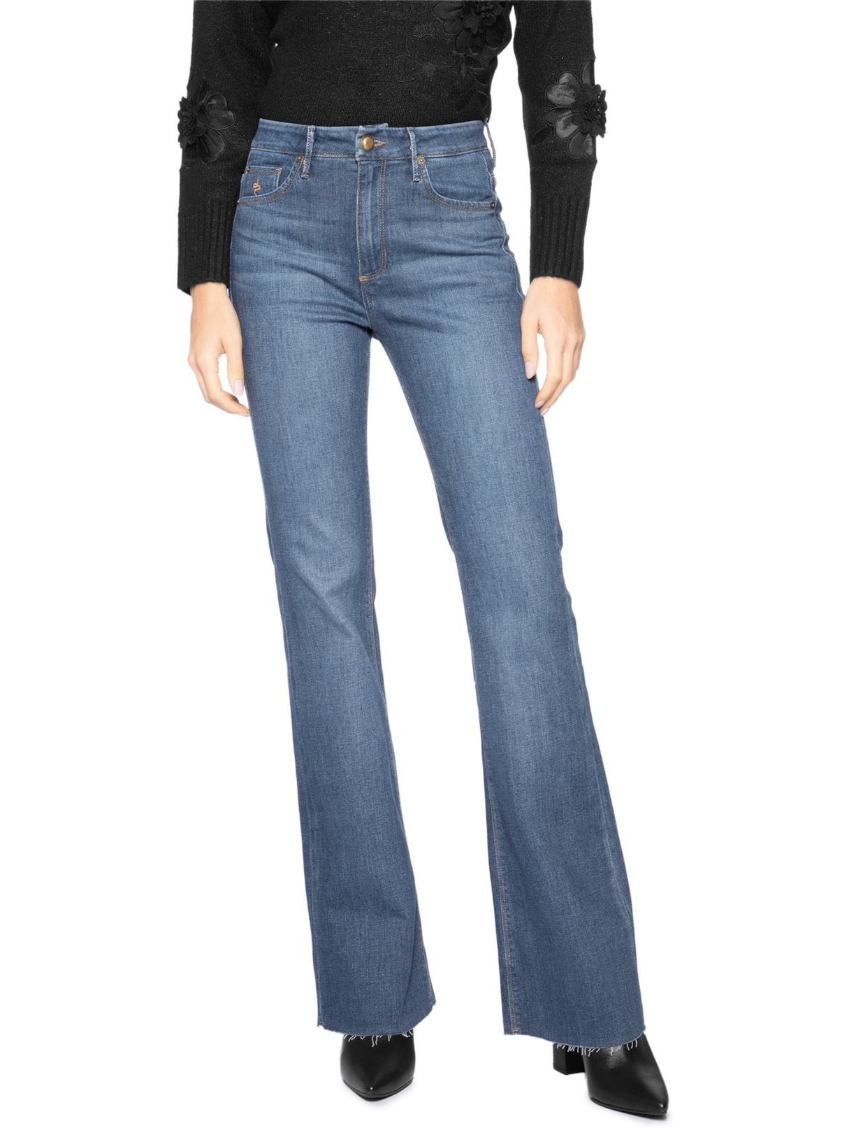 Calça Feminina Cecily Bootcut A Fio Denim Azul Bo.bô