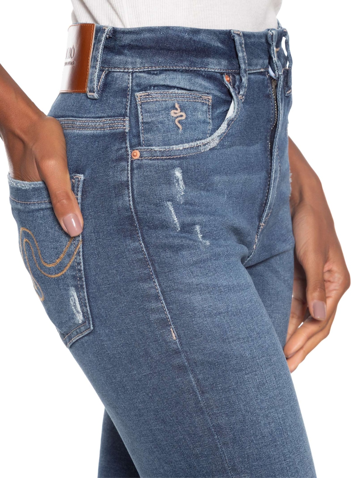 Calça Feminina Cecily Bootcut Aged Azul Bo.bô