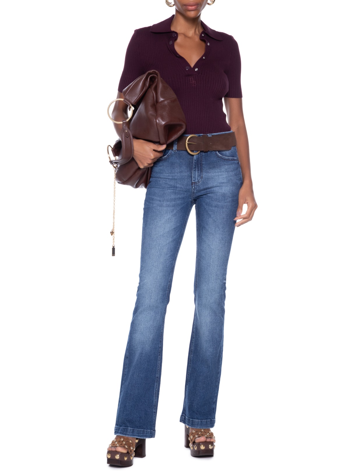 Calça Feminina Cecily Bootcut Dark Azul Bo.bô