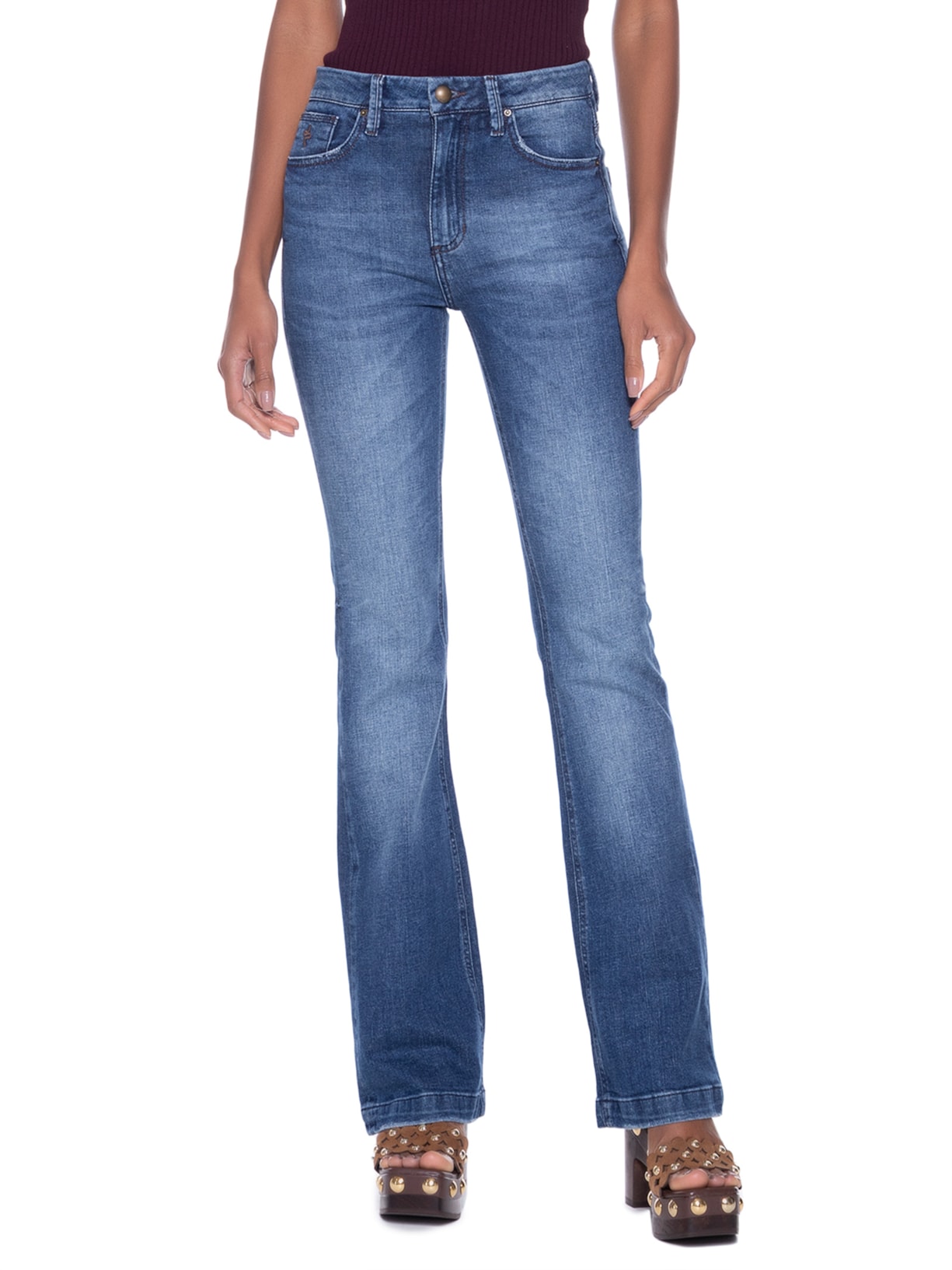 Calça Feminina Cecily Bootcut Dark Azul Bo.bô