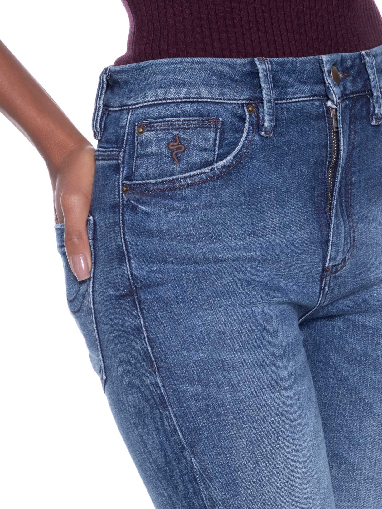 Calça Feminina Cecily Bootcut Dark Azul Bo.bô