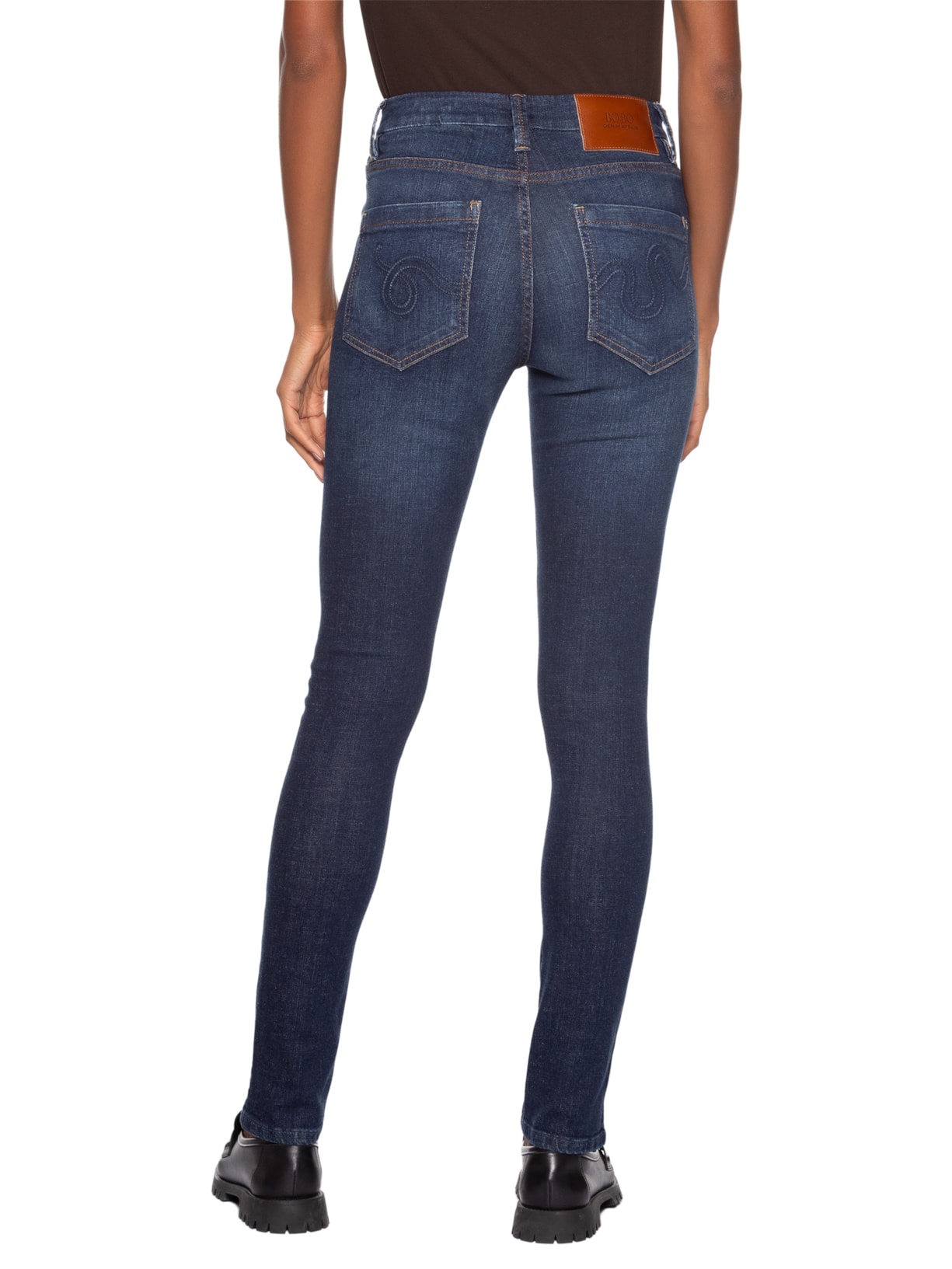 Calça Feminina Cecily Skinny Aged Azul Bo.bô