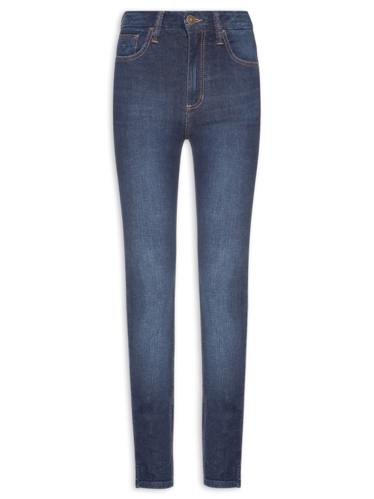 Calça Feminina Cecily Skinny Aged - Azul