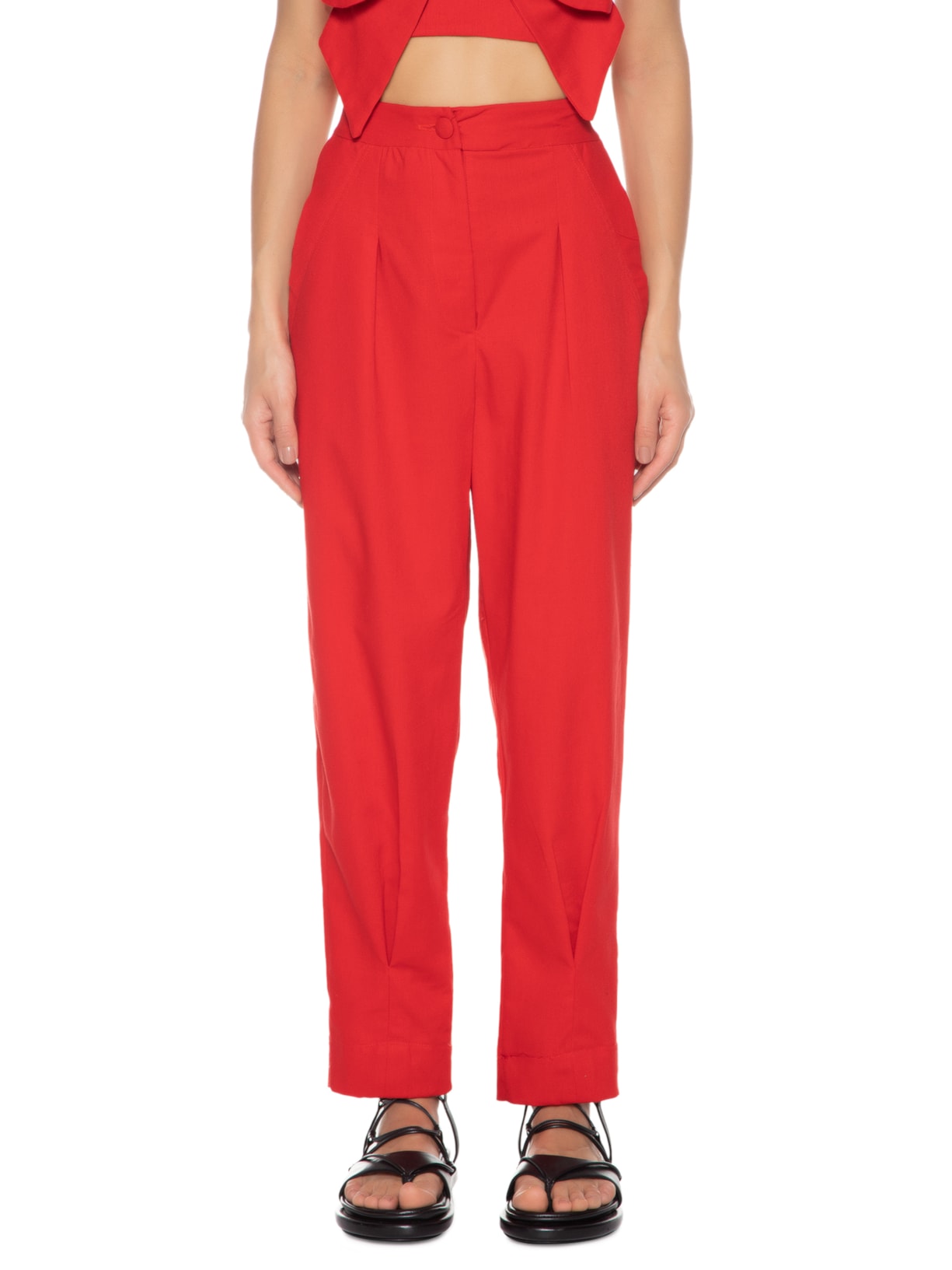 Calça Feminina Cenoura Bolso Vermelho Farm