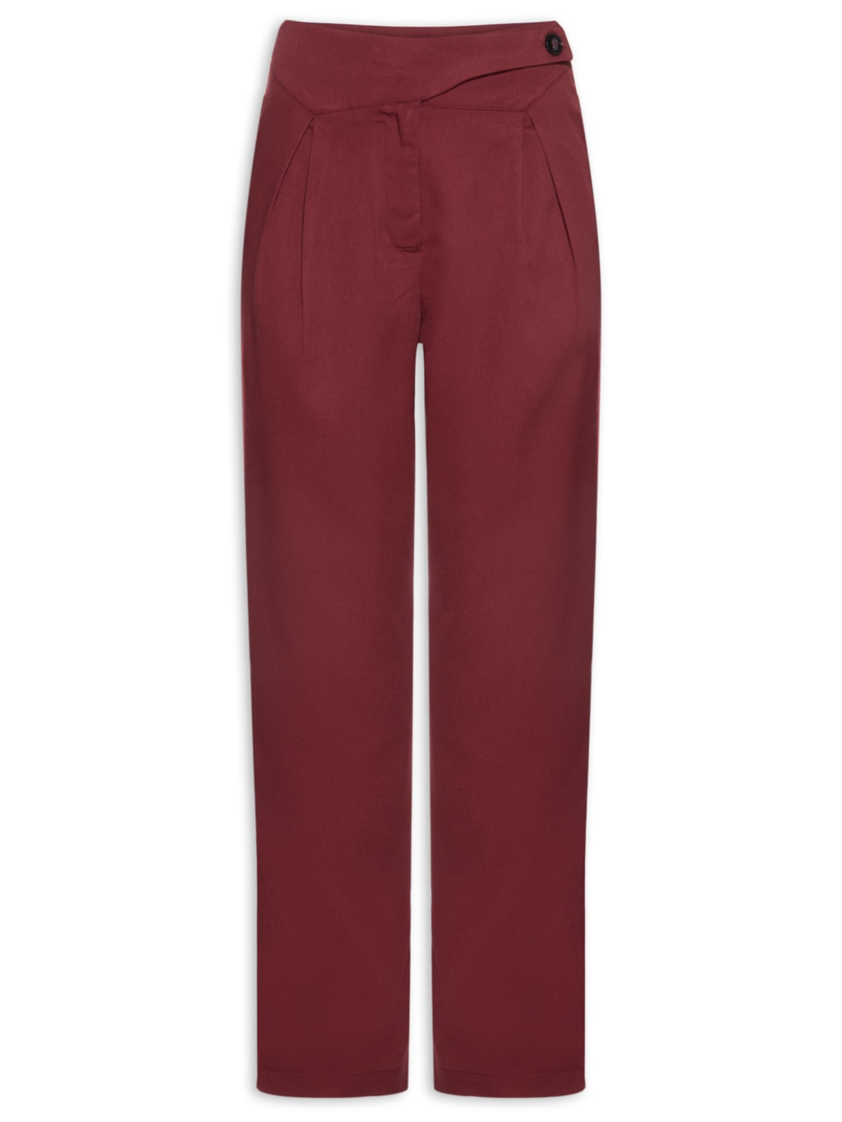 Calça Feminina Cenoura Com Cós Assimétrico - Vermelho