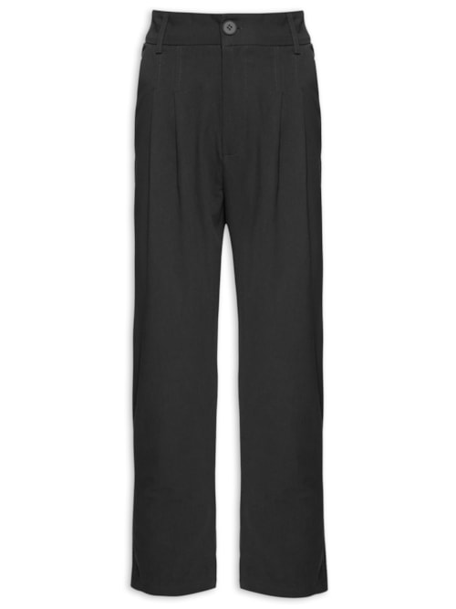 Calça Feminina Cenoura Com Pregas - Preto