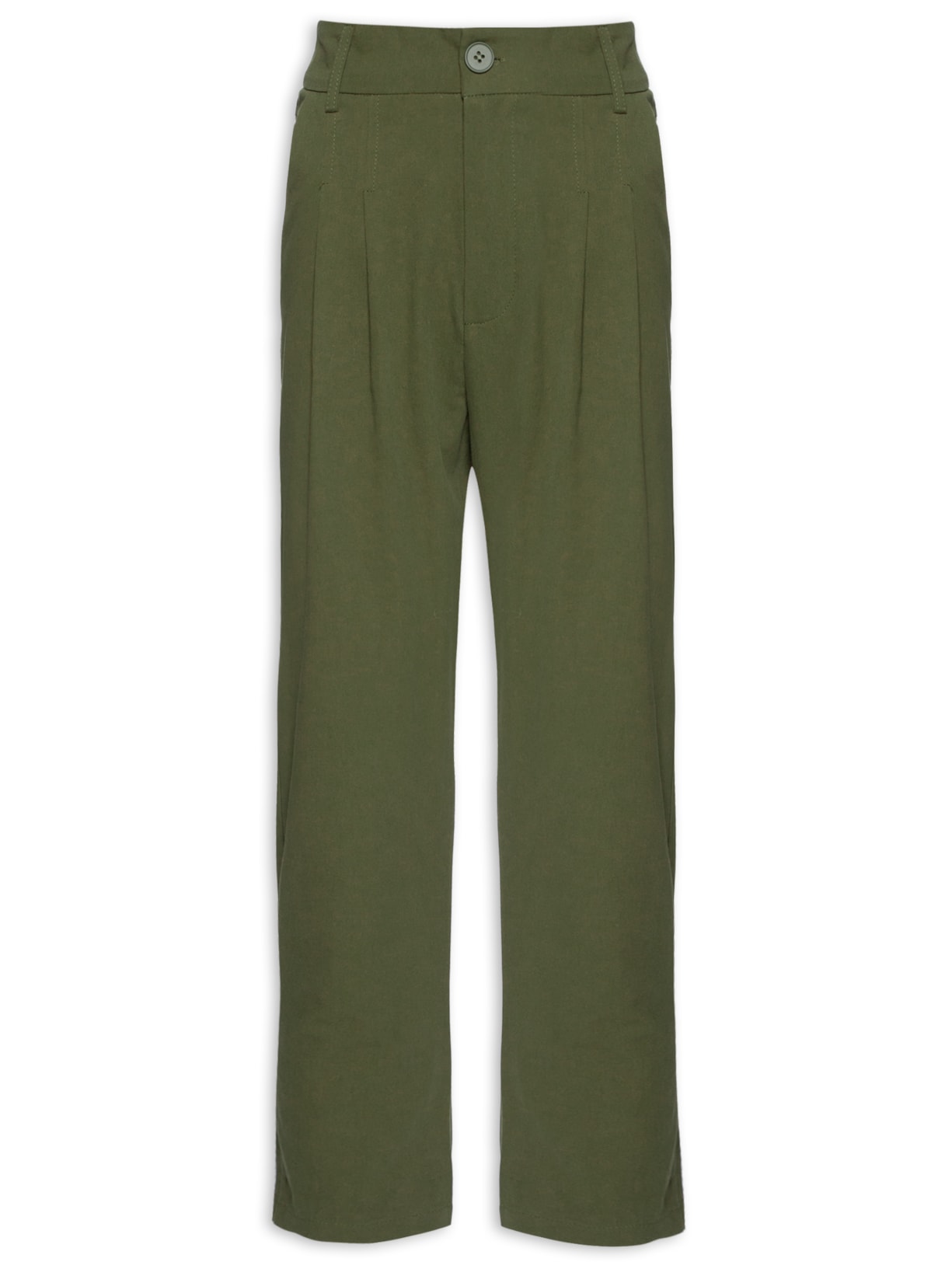 Calça Feminina Cenoura Com Pregas - Verde