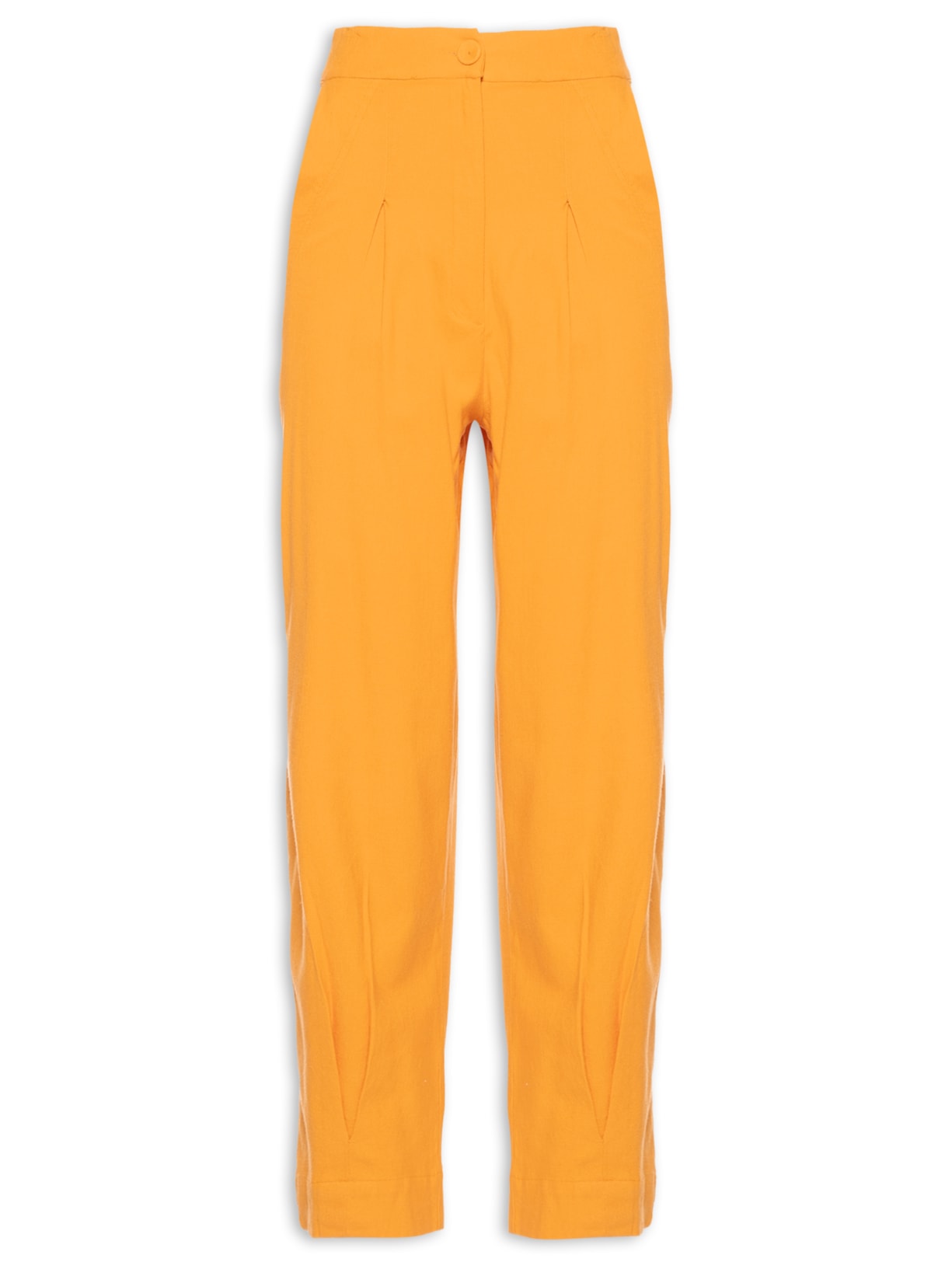 Calça Feminina Cenoura Detalhe Frente - Laranja