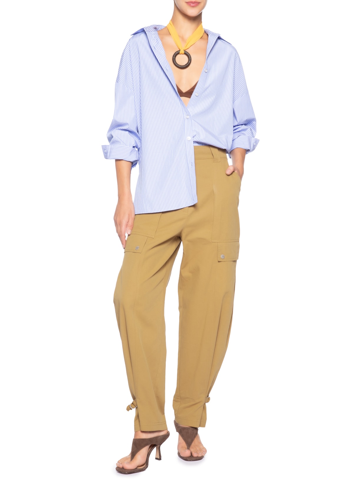 Calça Feminina Cenoura Detalhe Punho Marrom Animale Jeans