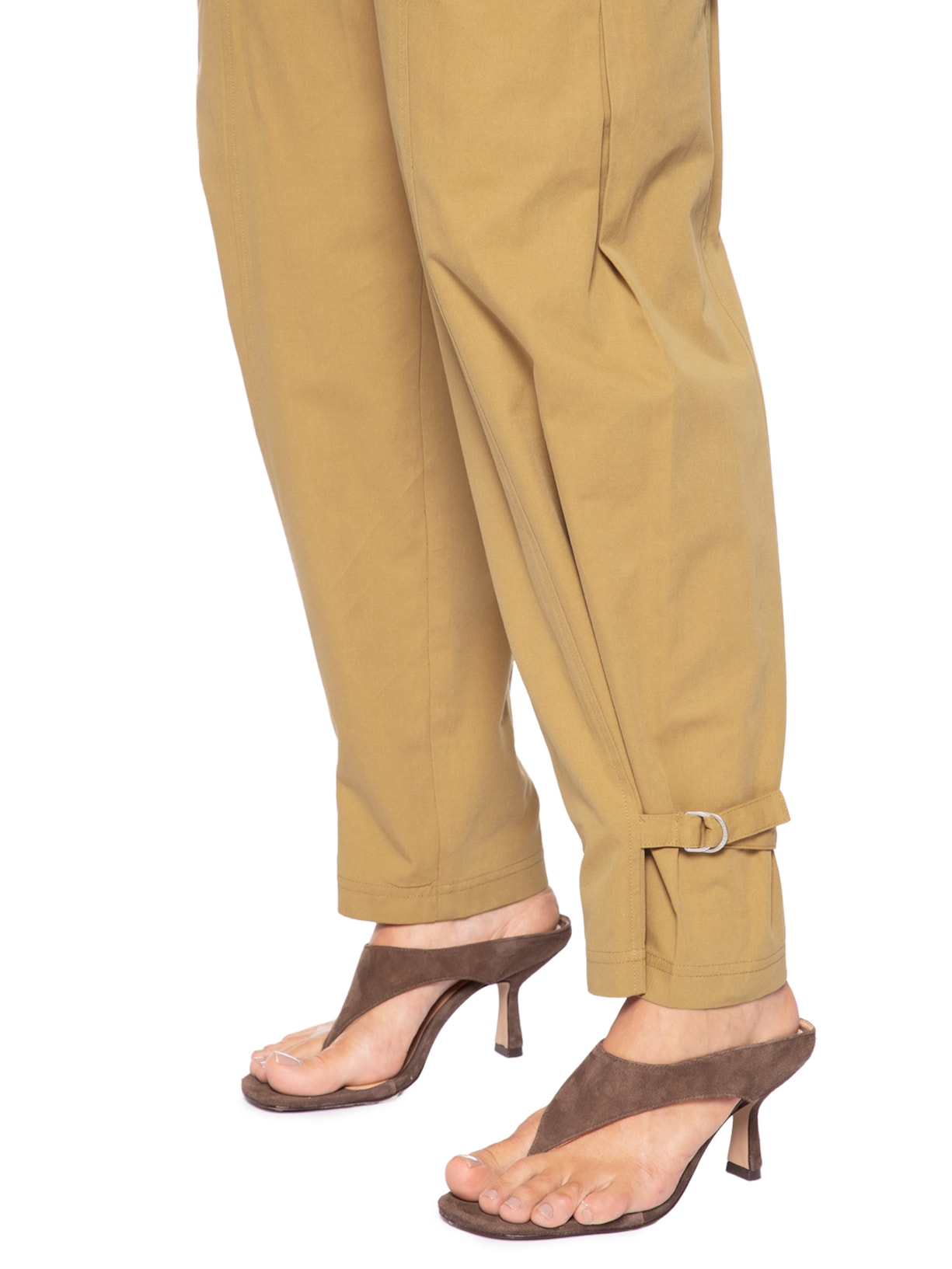 Calça Feminina Cenoura Detalhe Punho Marrom Animale Jeans