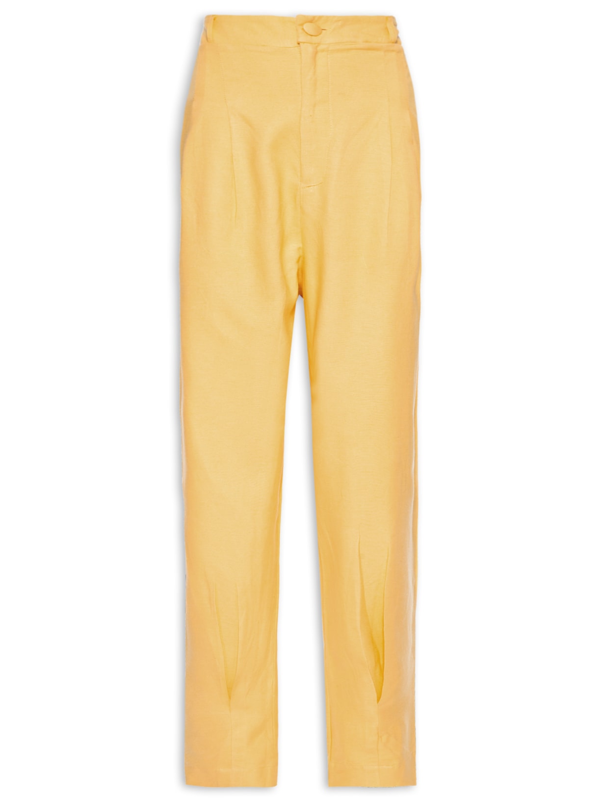 Calça Feminina Cenoura Pregas Farm Amarelo - Main Image