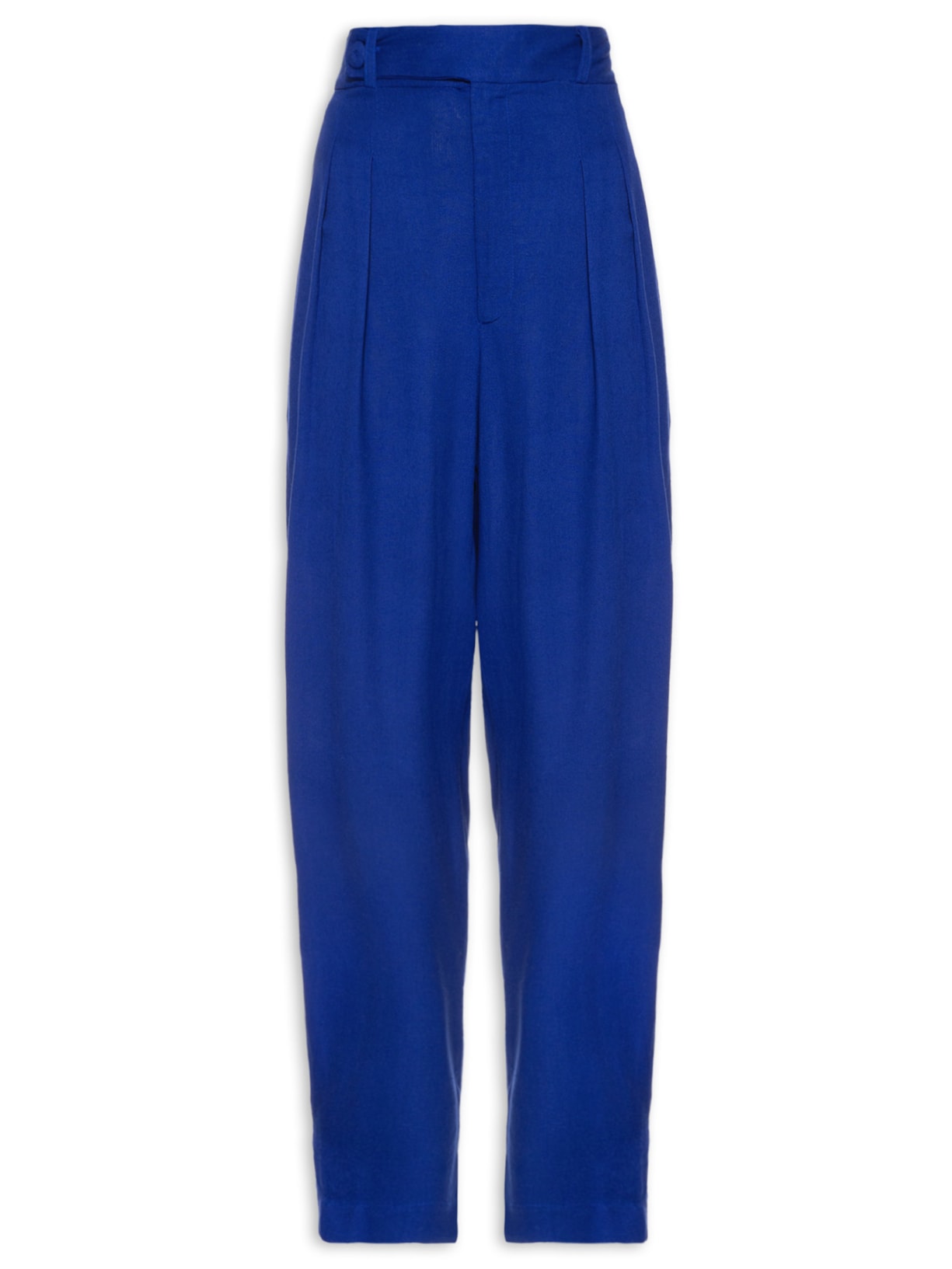 Calça Feminina Cenoura Pregas - Azul