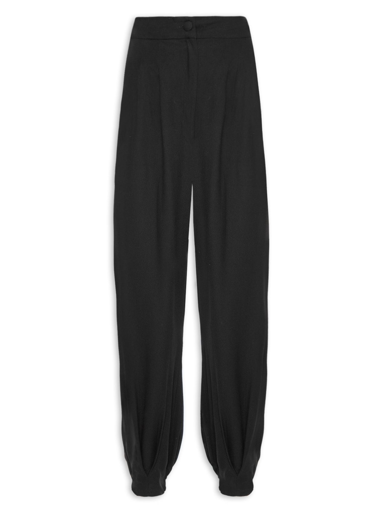 Calça Feminina Cenoura Pregas - Preto