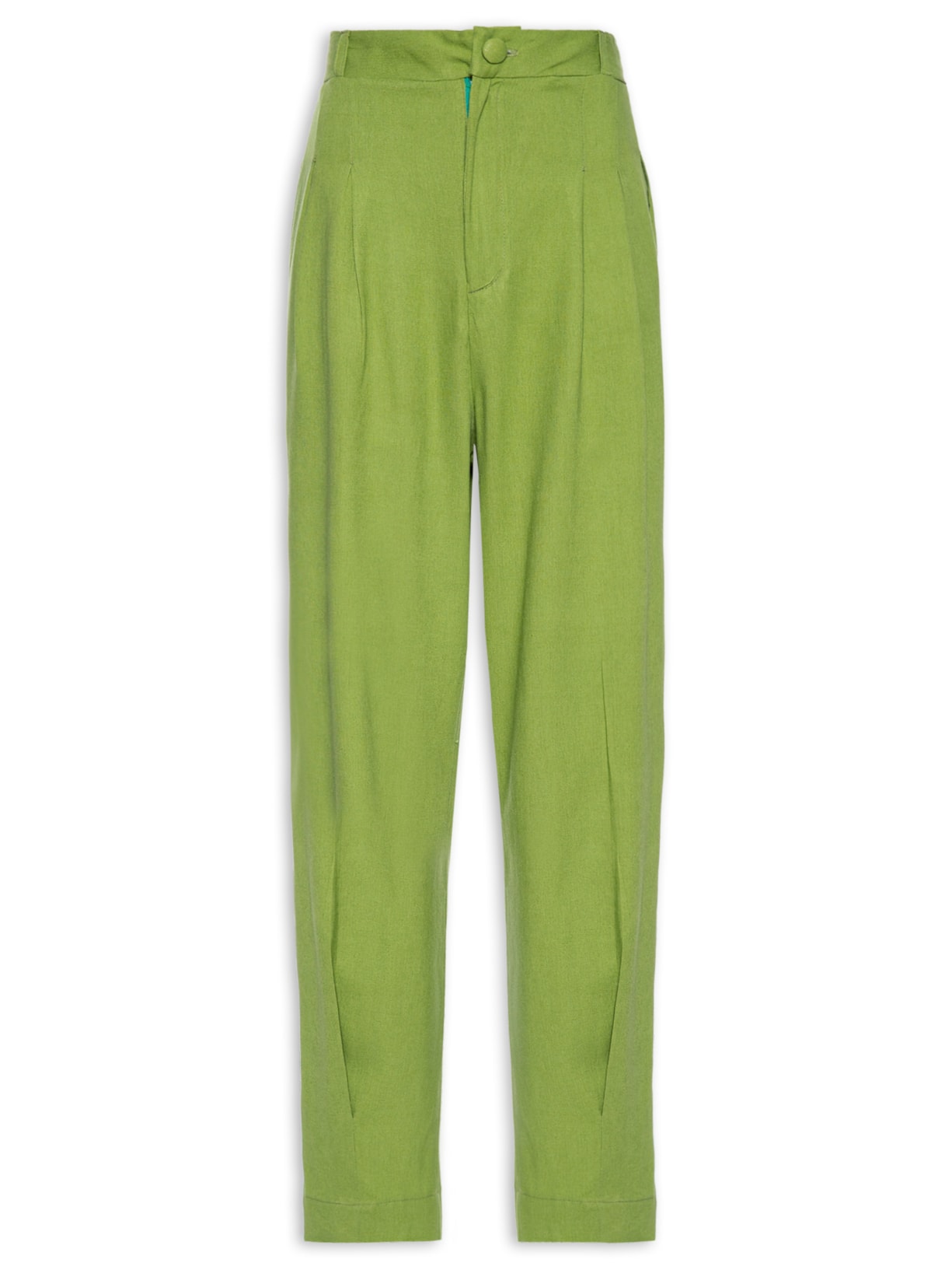 Calça Feminina Cenoura Pregas Farm Verde