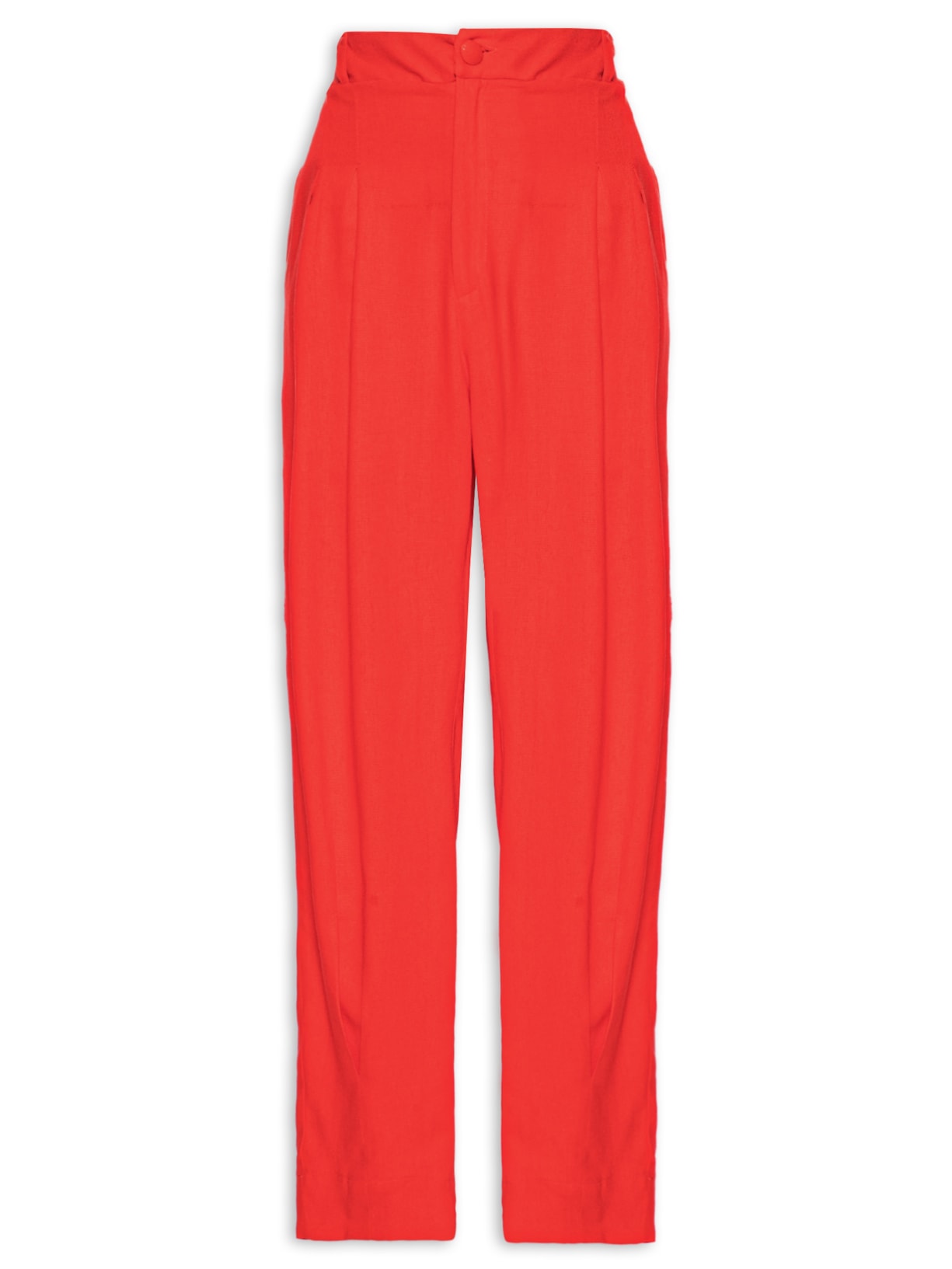 Calça Feminina Cenoura Pregas - Vermelho