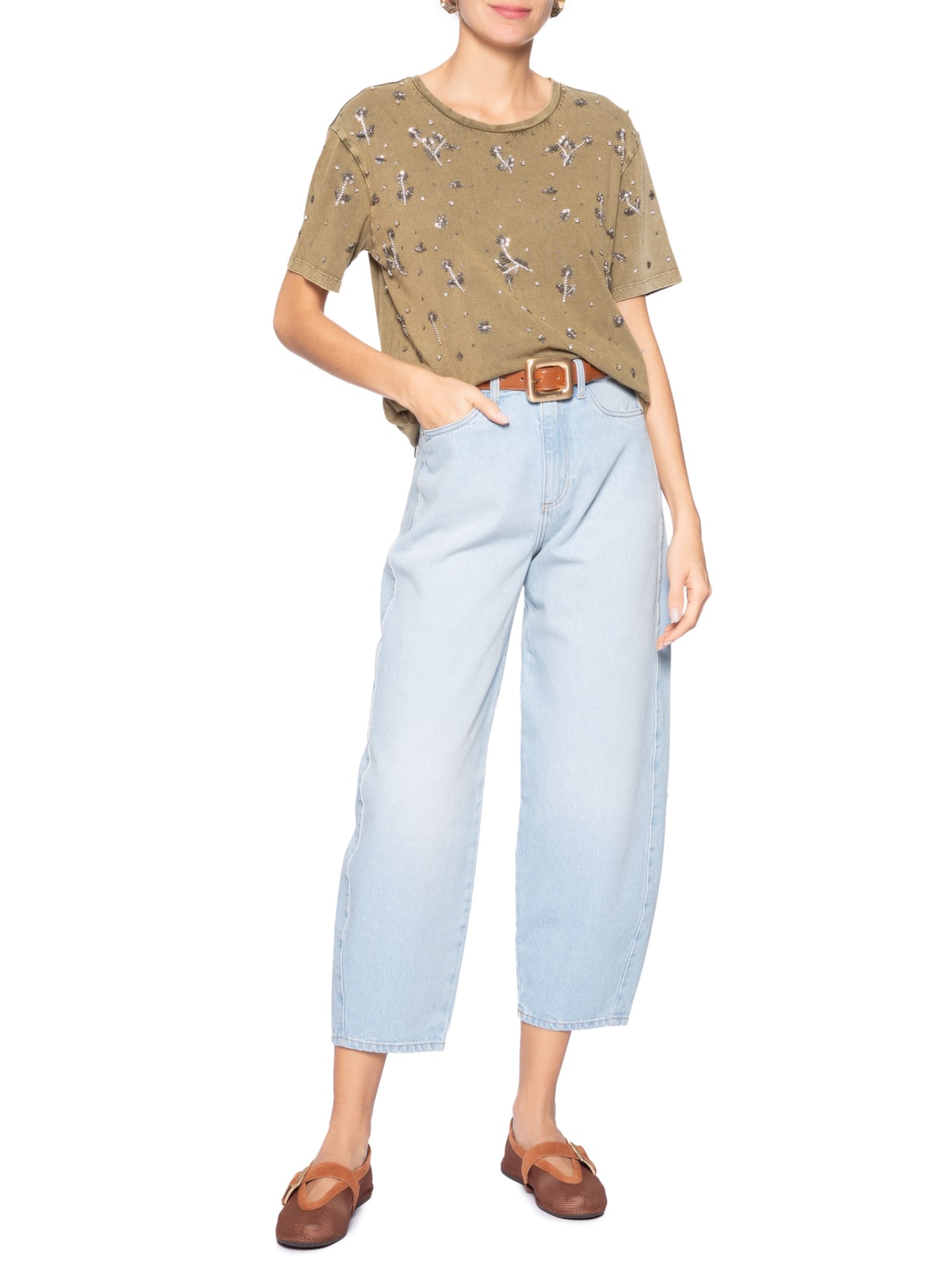 Calça Feminina Cenoura Rafa Azul Le Lis